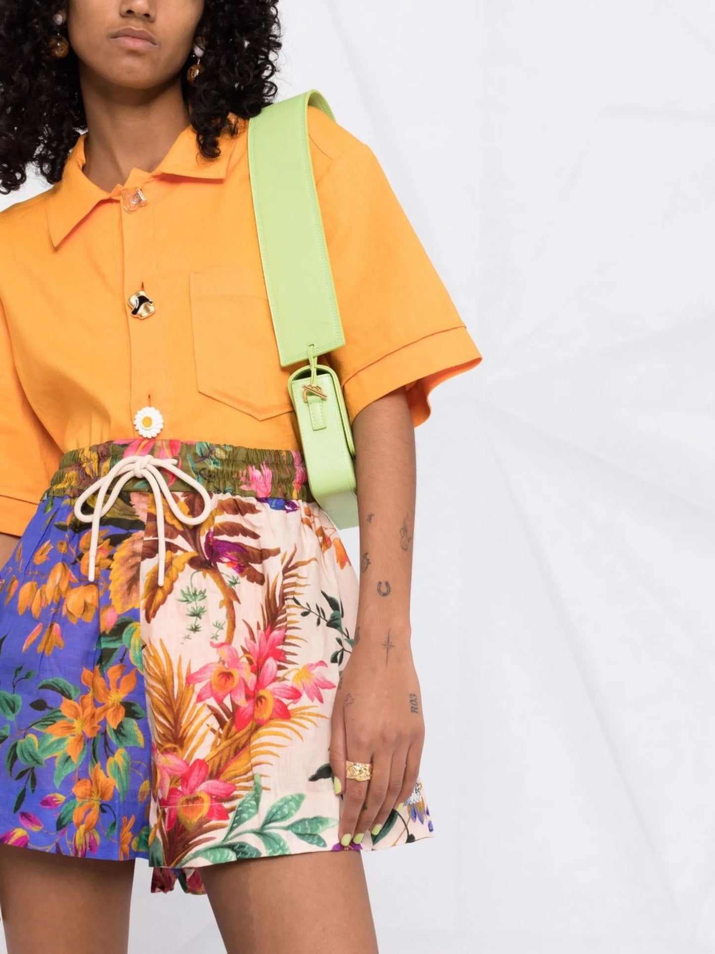 Tropicana print drawstring shorts