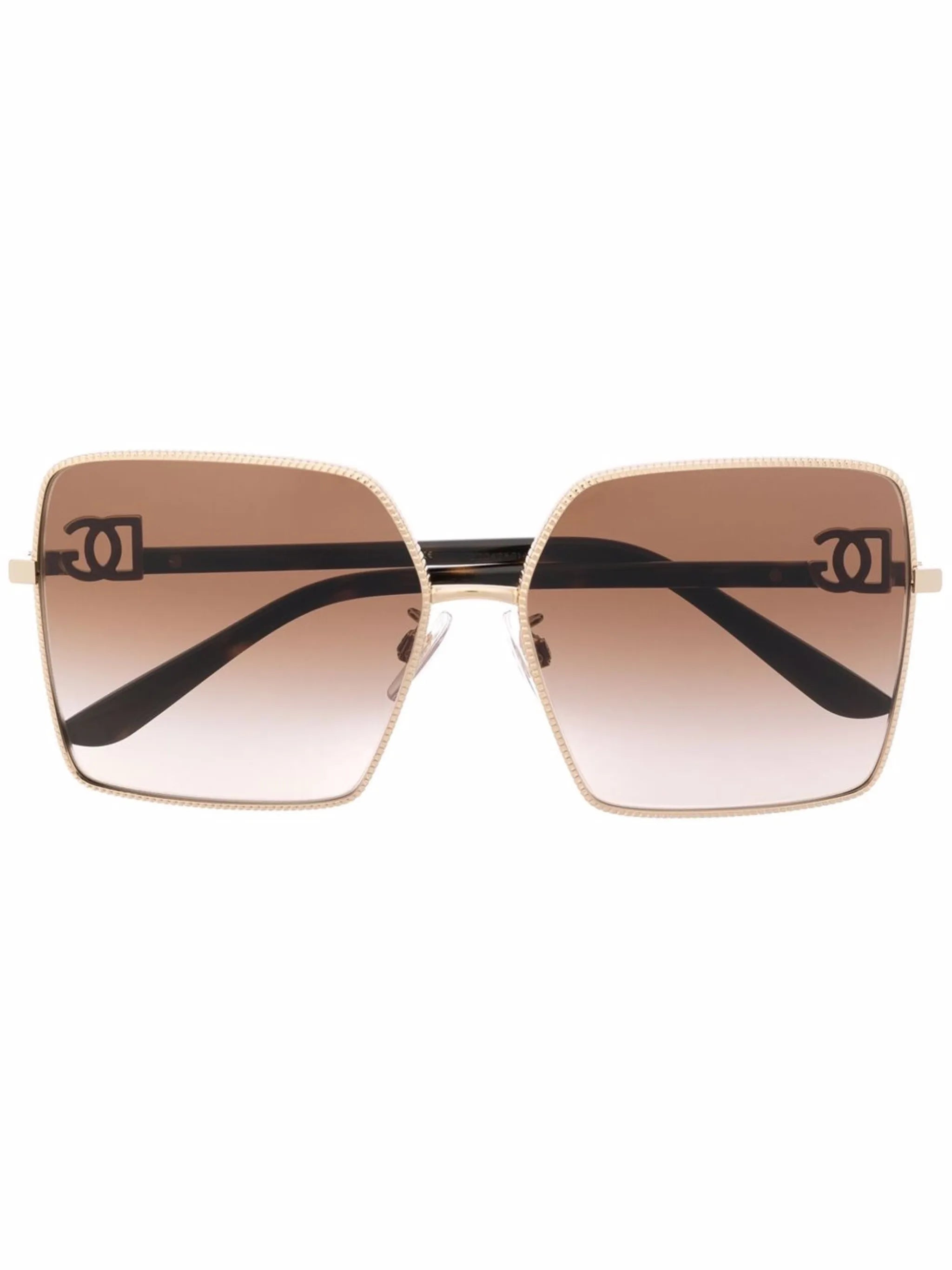 Gros grain square-frame sunglasses