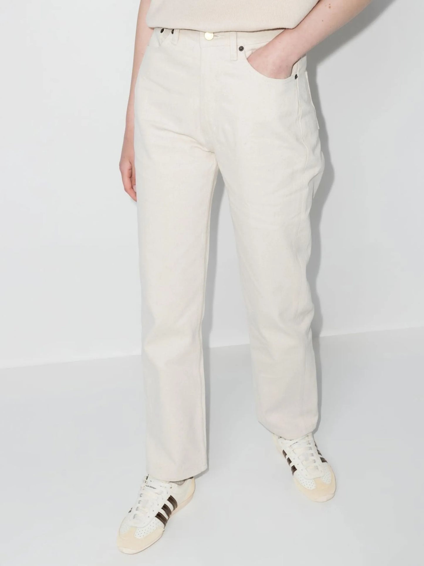 straight-leg cotton jeans