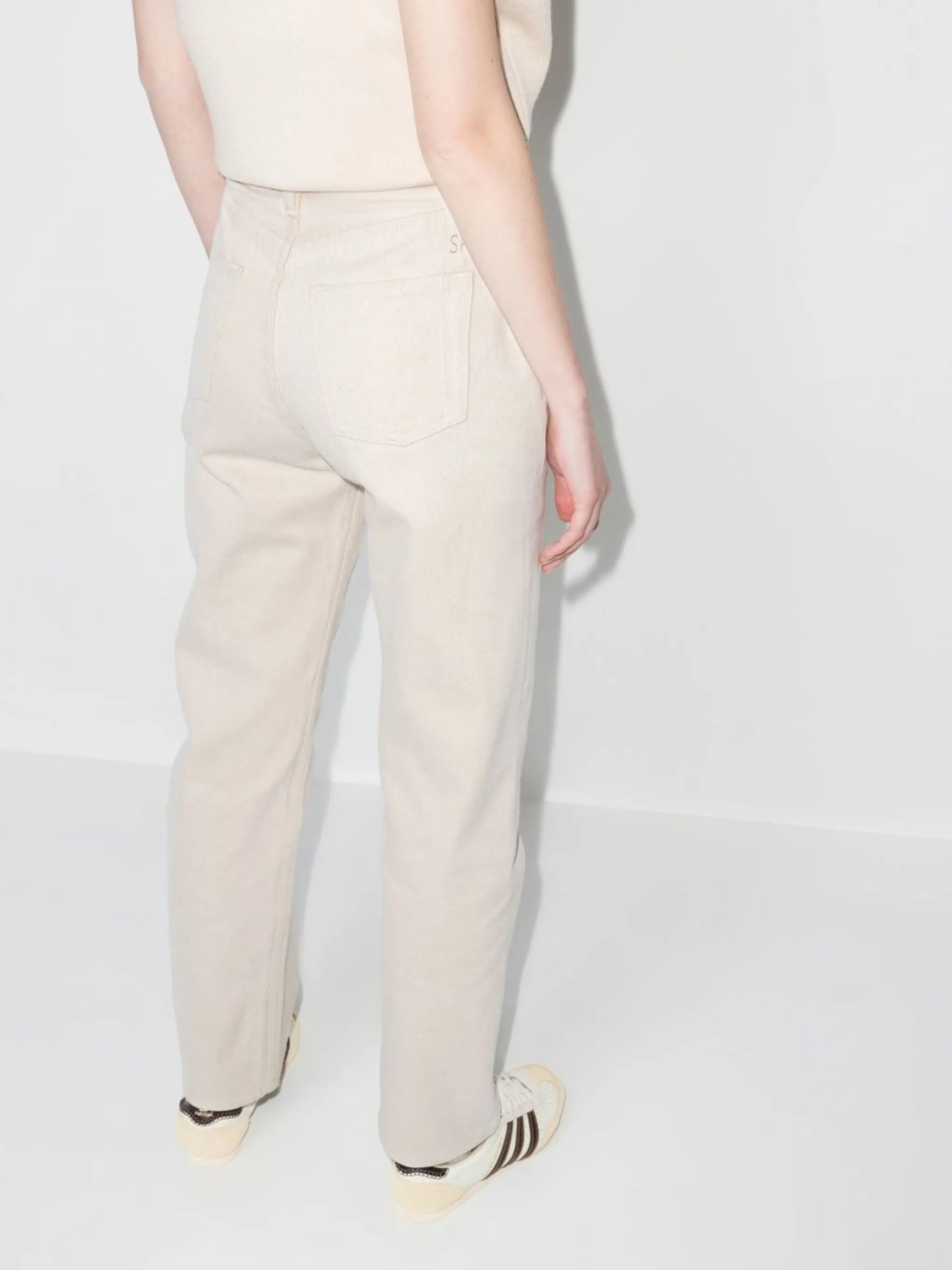 straight-leg cotton jeans