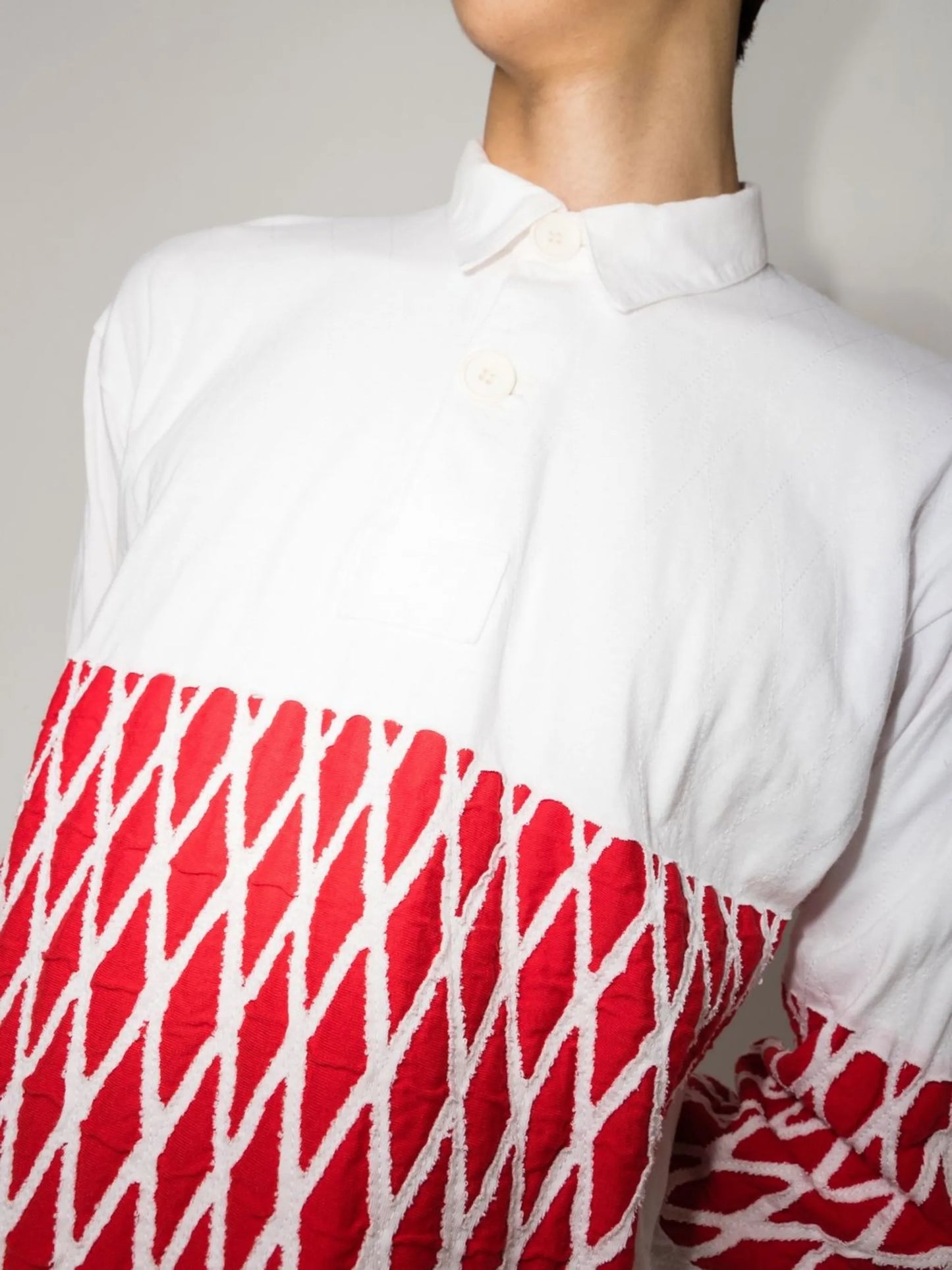 quilted cotton polo shirt