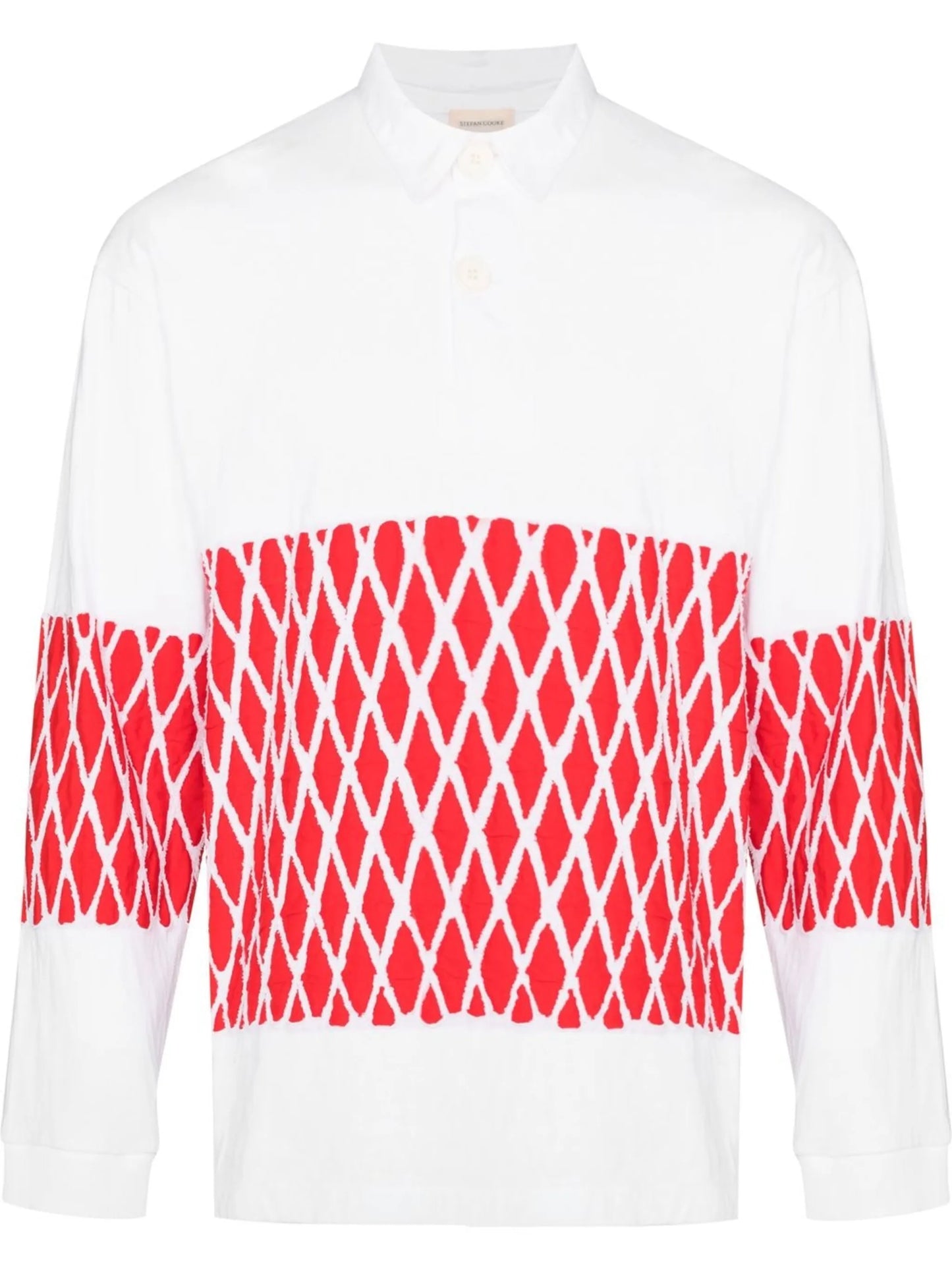 quilted cotton polo shirt