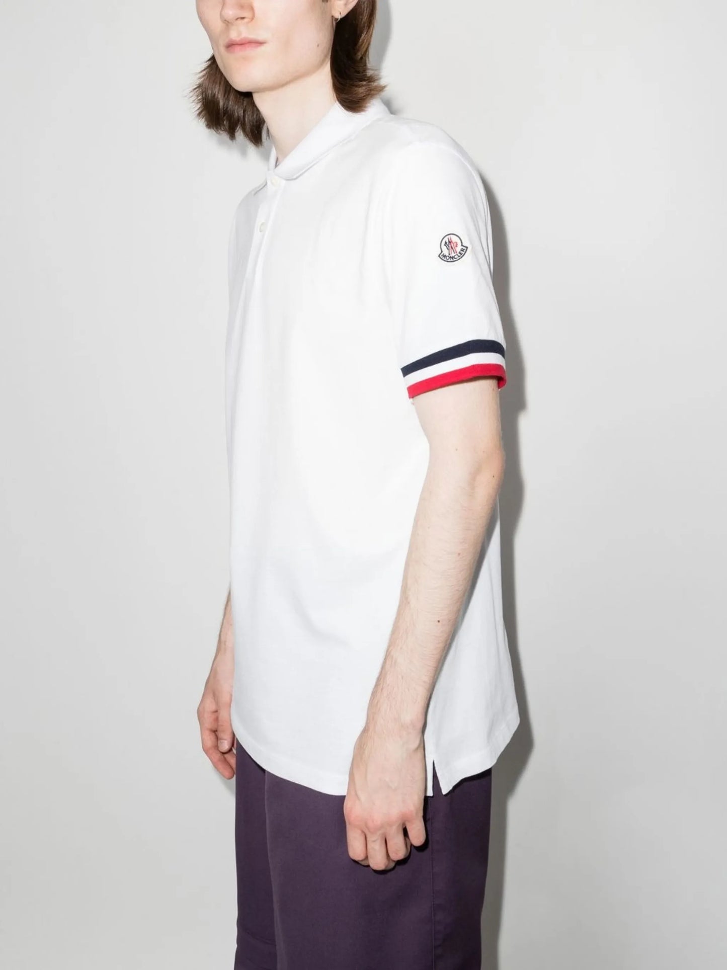 stripe-trim cotton polo shirt