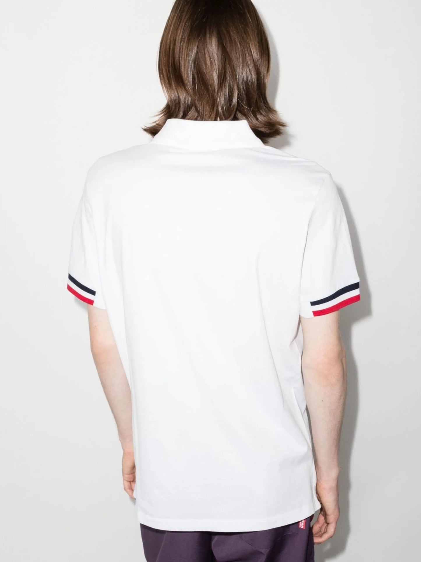 stripe-trim cotton polo shirt