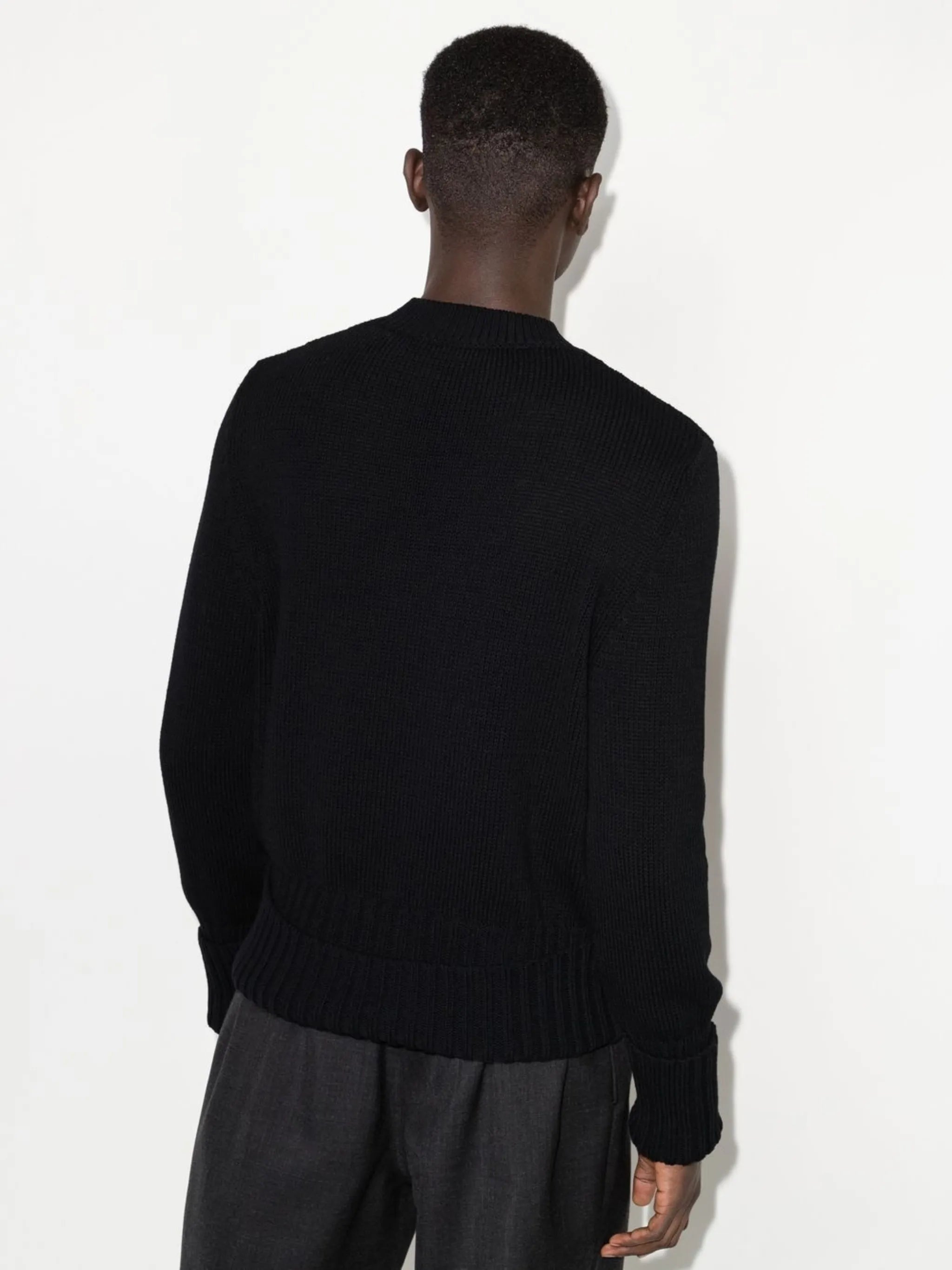 argyle-check cotton jumper