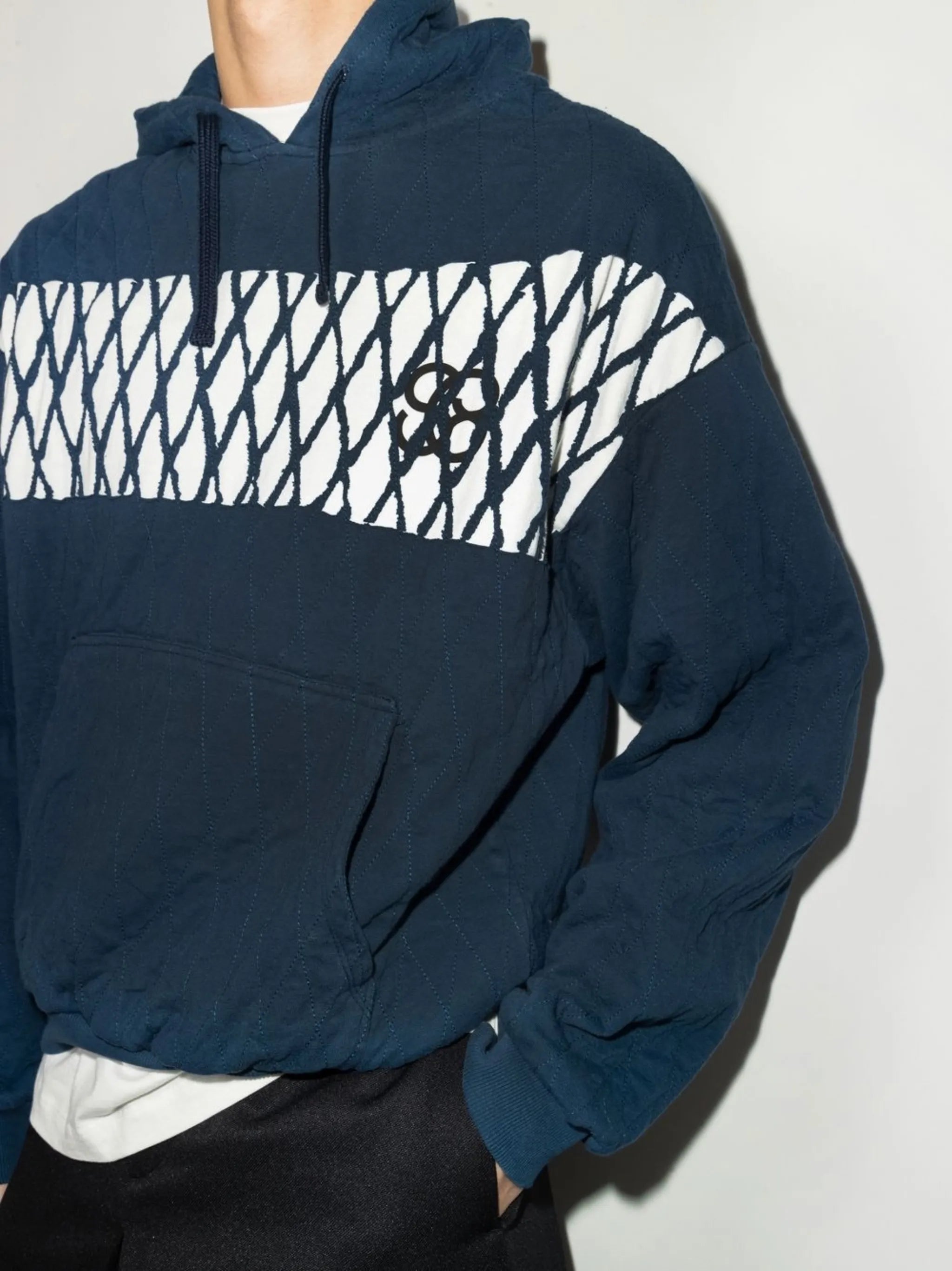 quilted cotton hoodie
