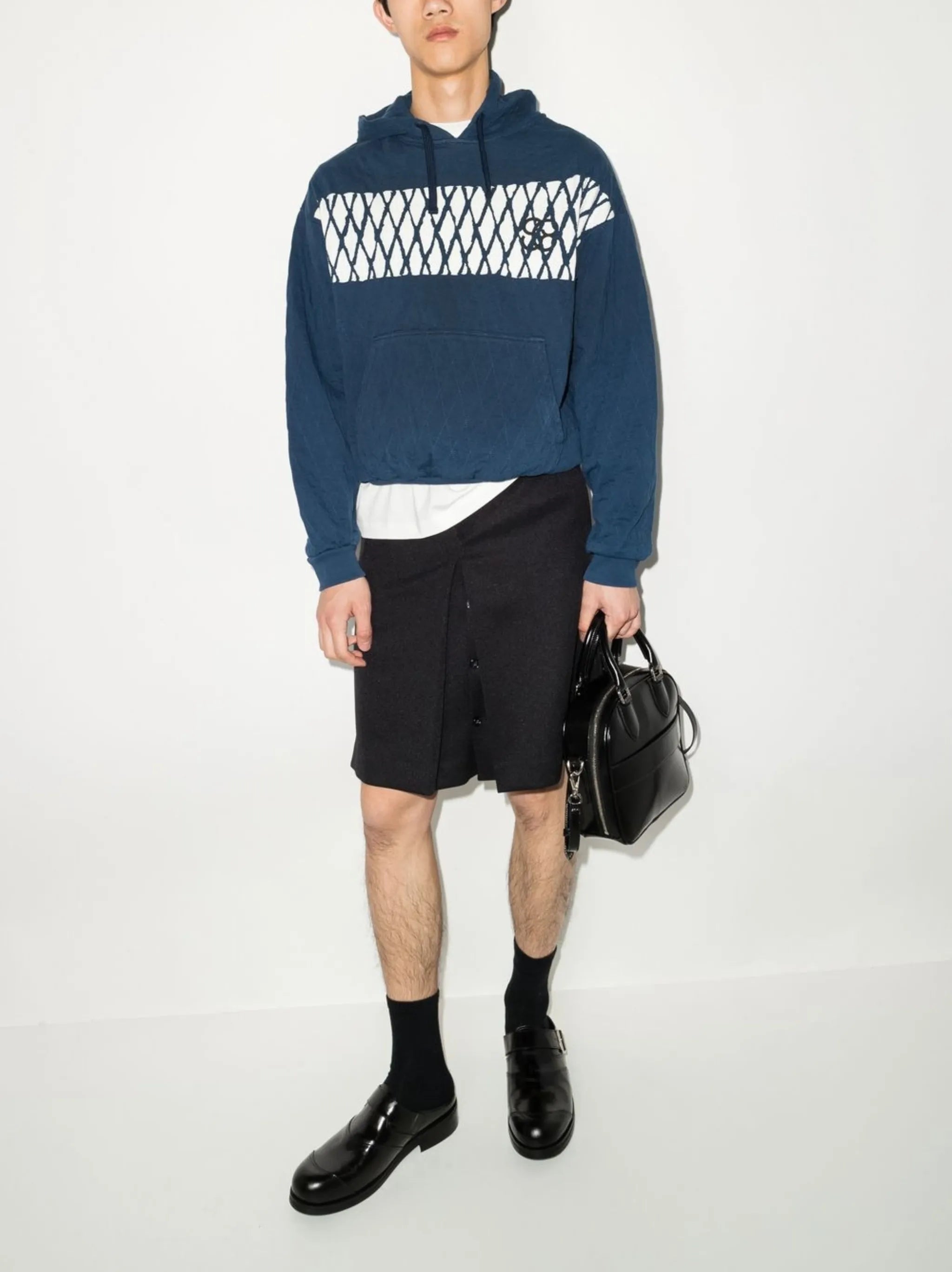 quilted cotton hoodie