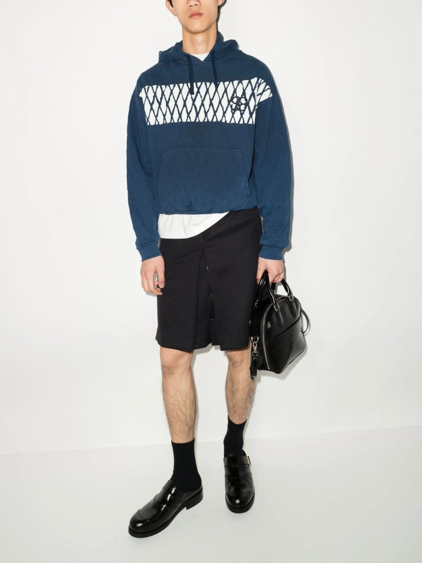quilted cotton hoodie