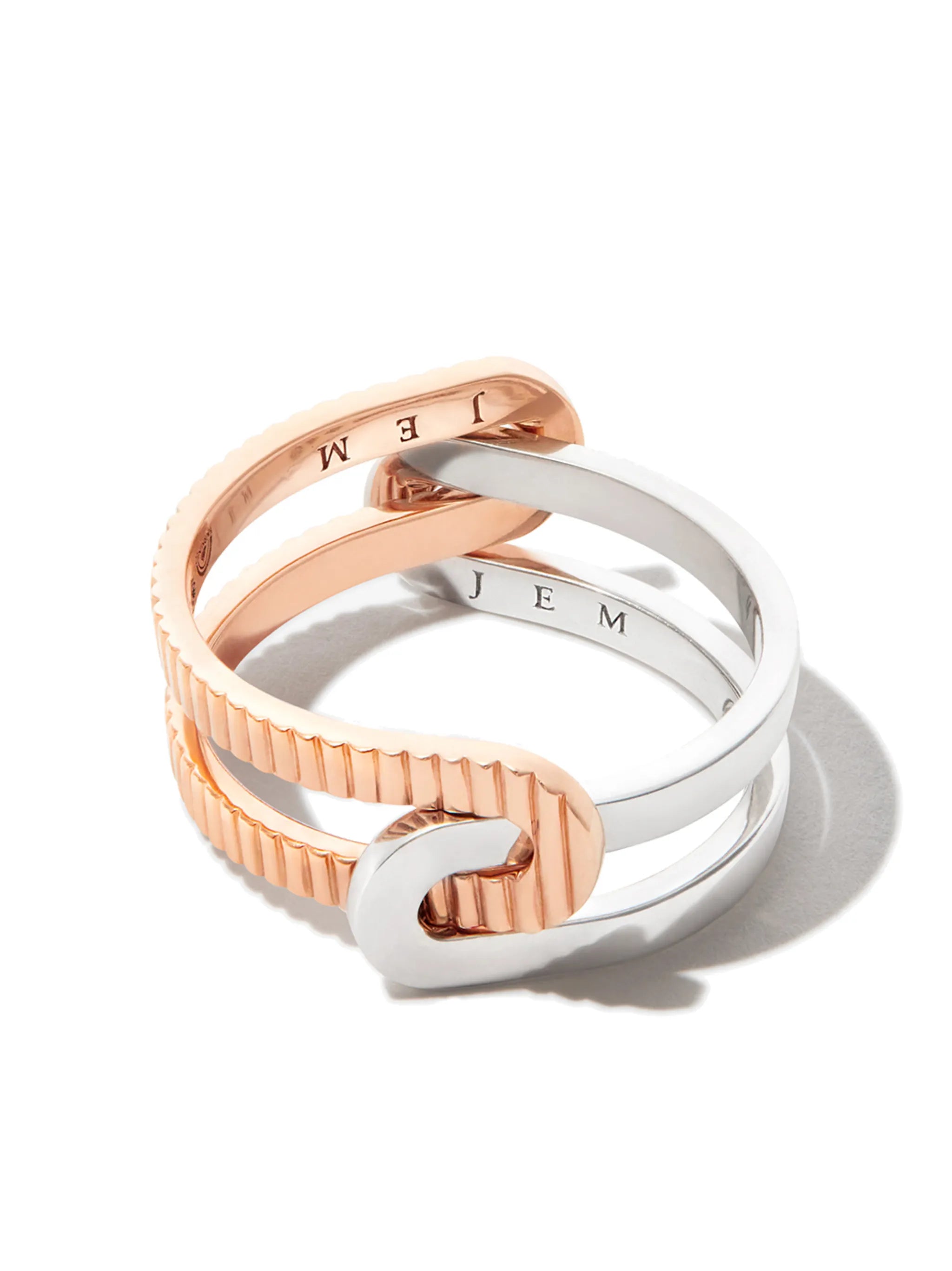 18kt rose and white gold Étreintes two-piece ring