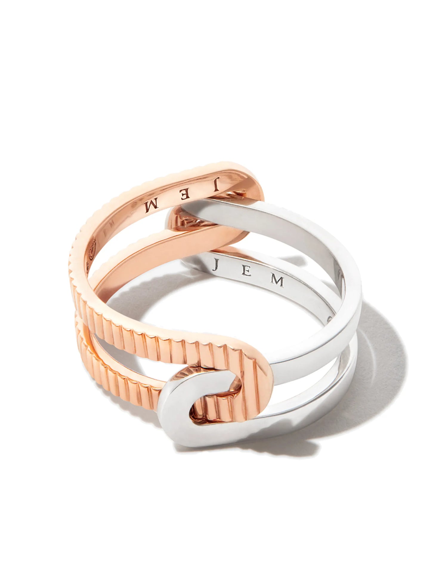18kt rose and white gold Étreintes two-piece ring