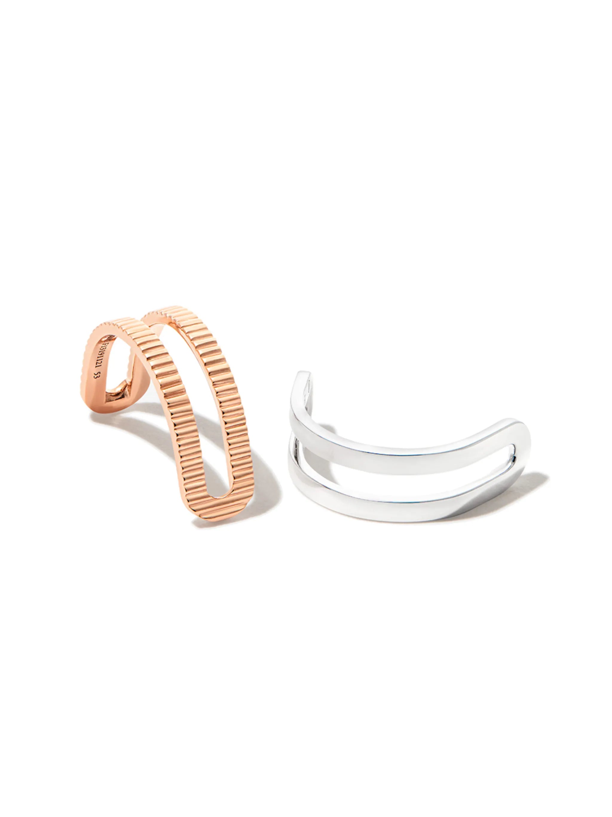 18kt rose and white gold Étreintes two-piece ring