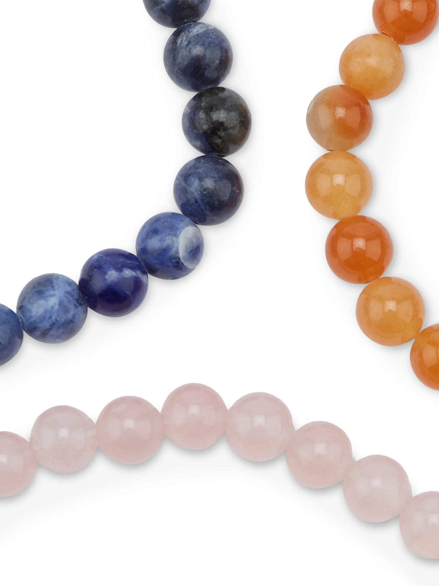 beaded chain-link bracelets set of three