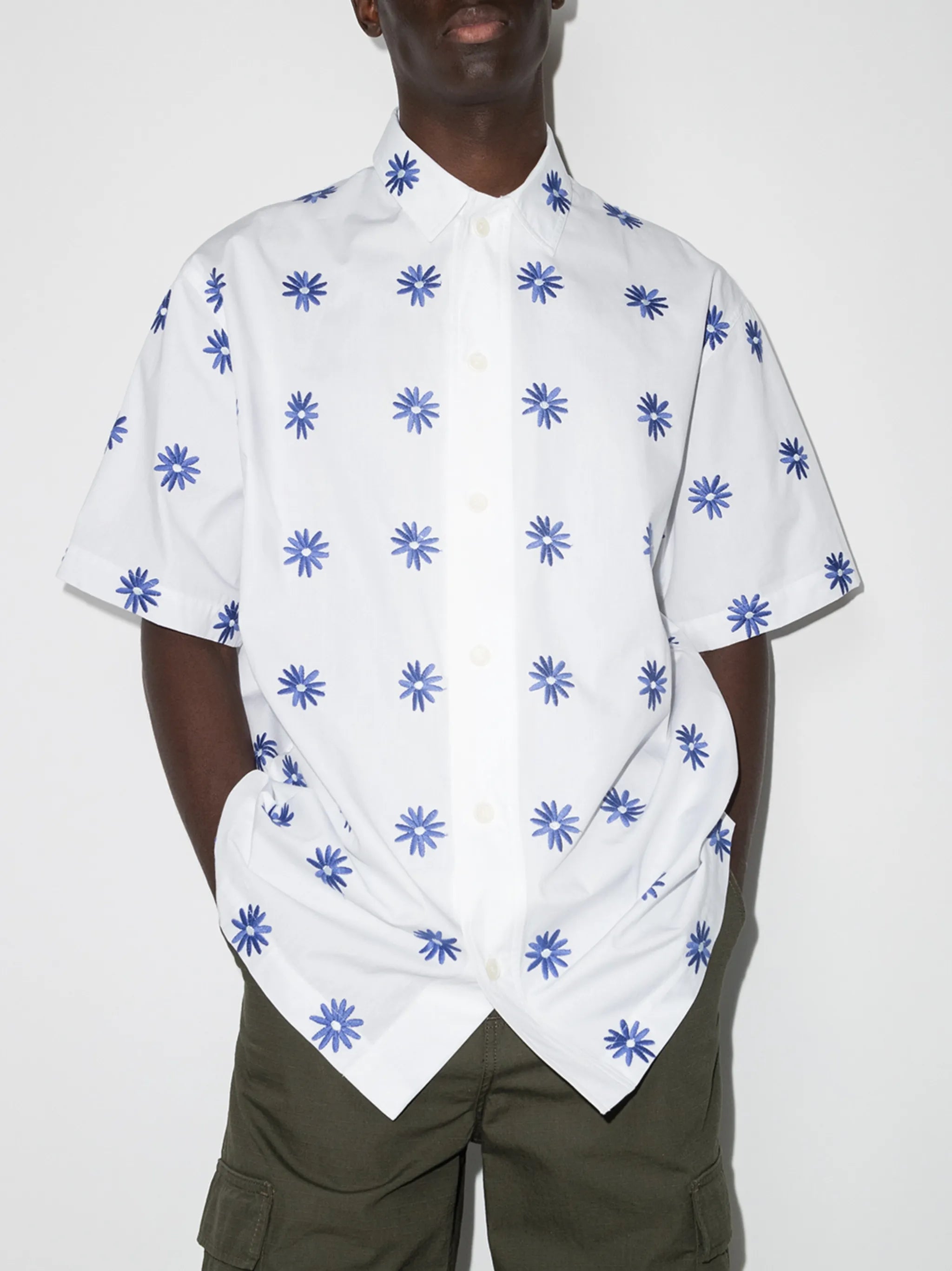 Moisson floral-embroidered shirt