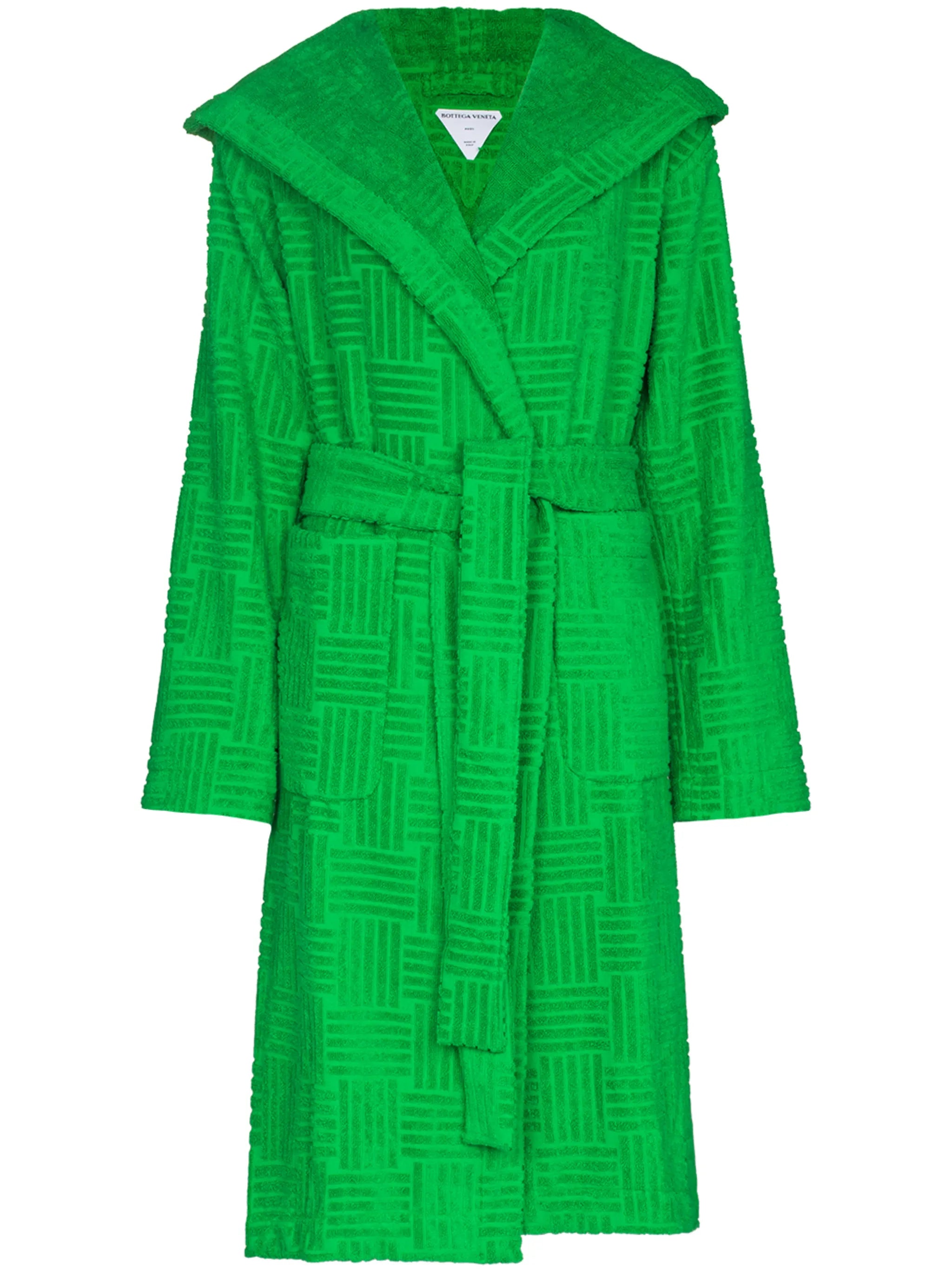 Intrecciato belted terry bathrobe