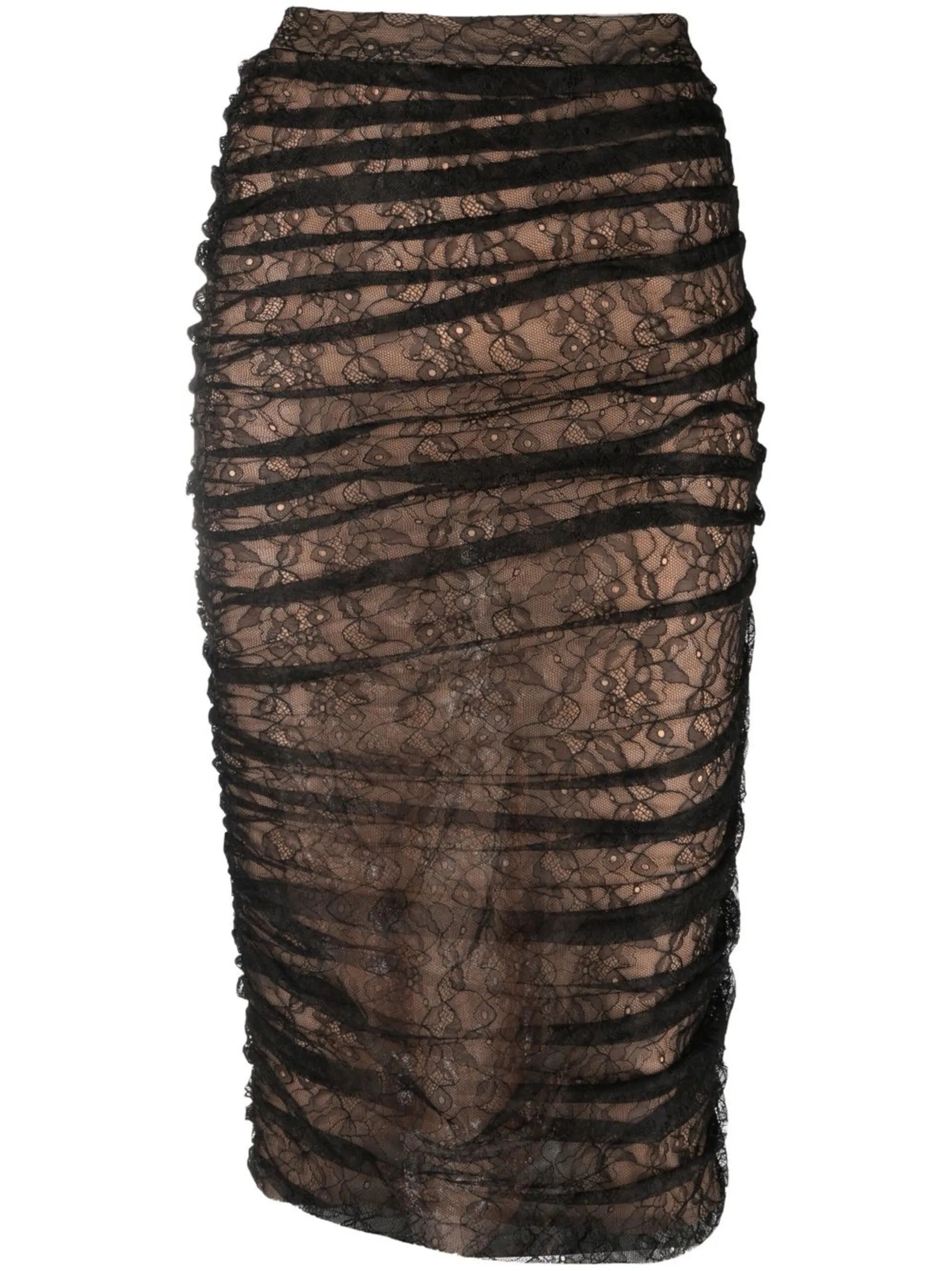 ruched-detail pencil skirt