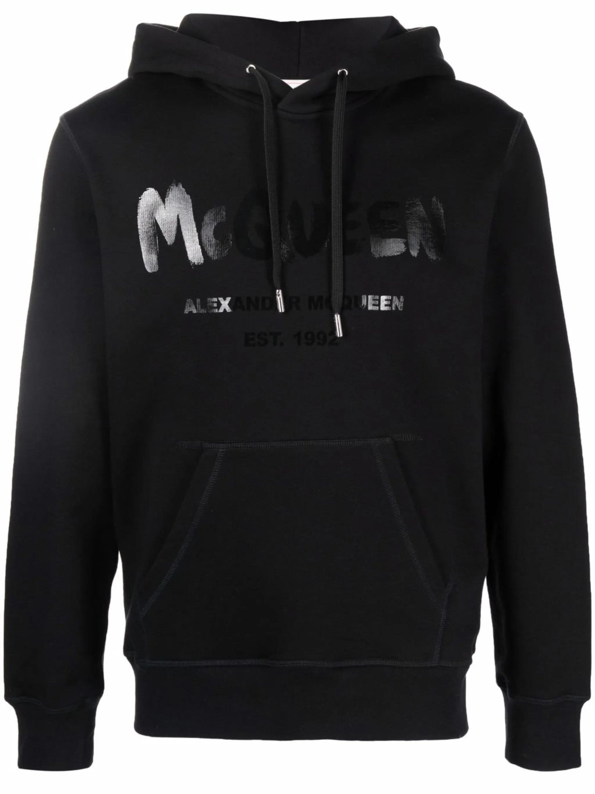 graffiti logo-print hoodie