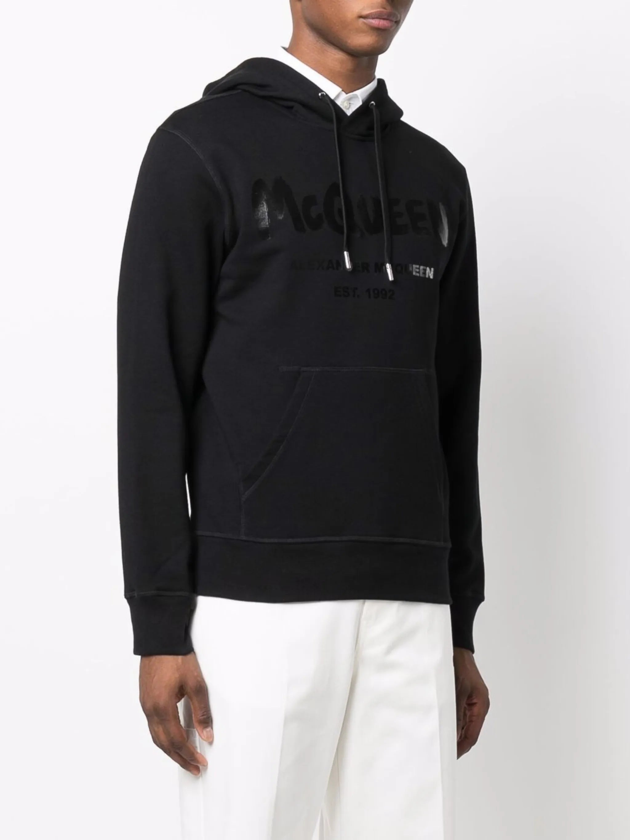 graffiti logo-print hoodie