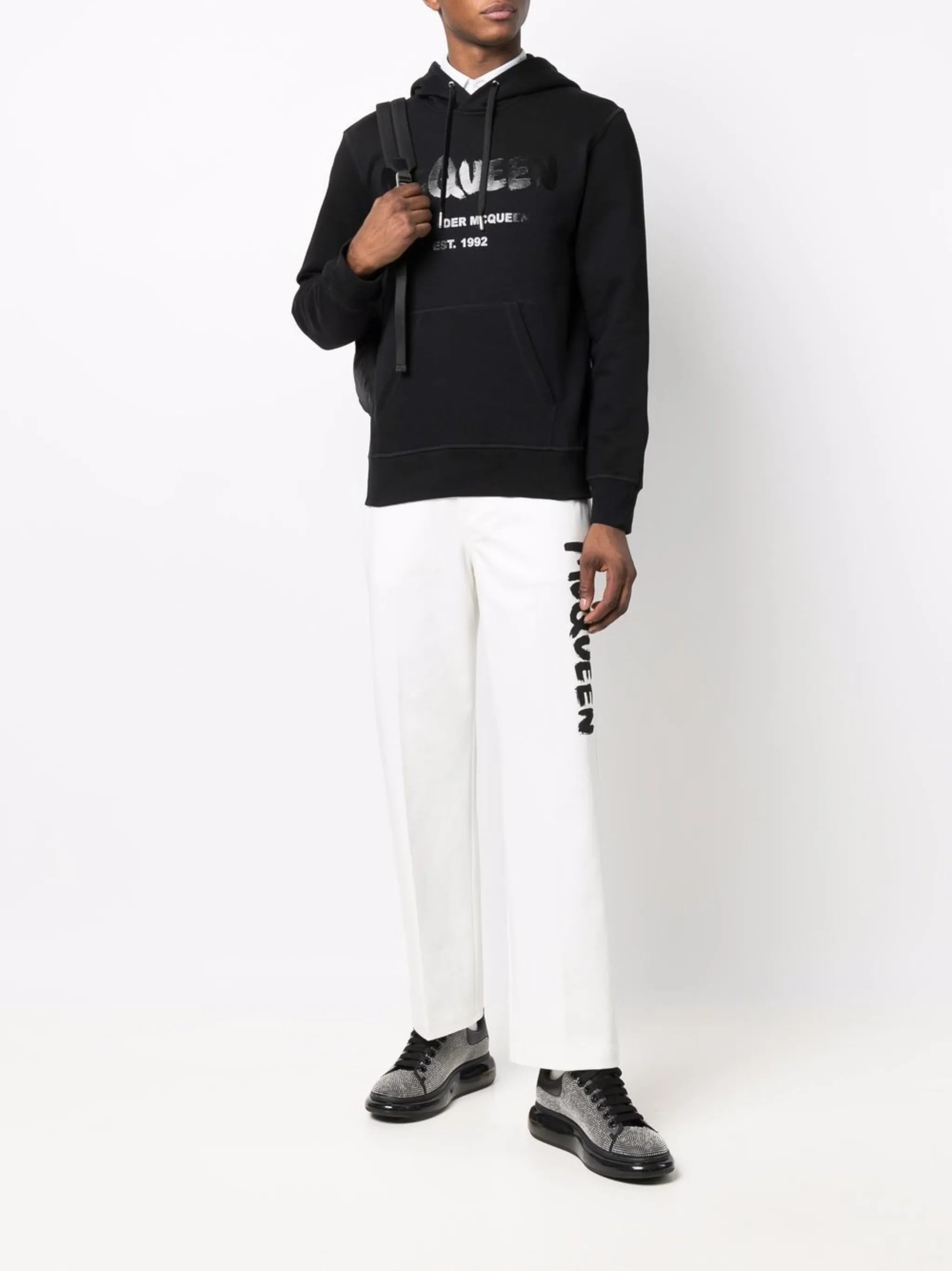 graffiti logo-print hoodie