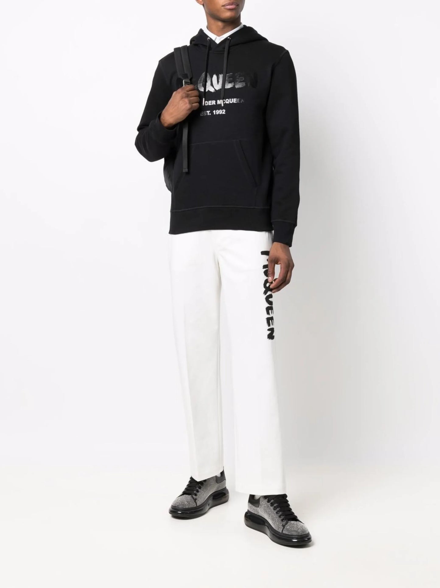 graffiti logo-print hoodie