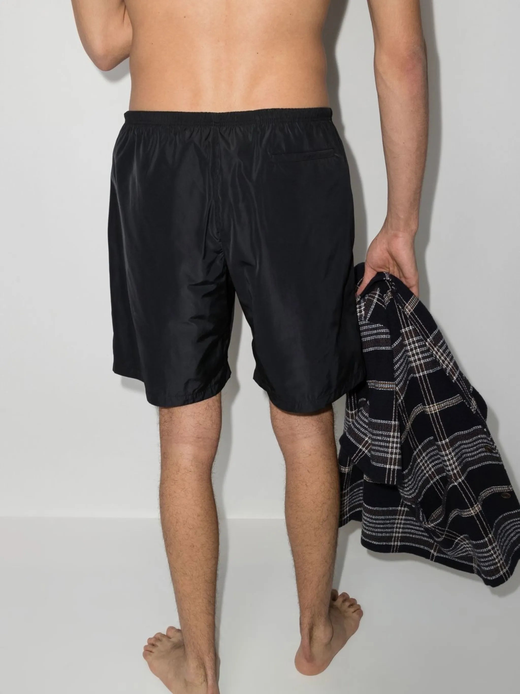curved logo swimming shorts