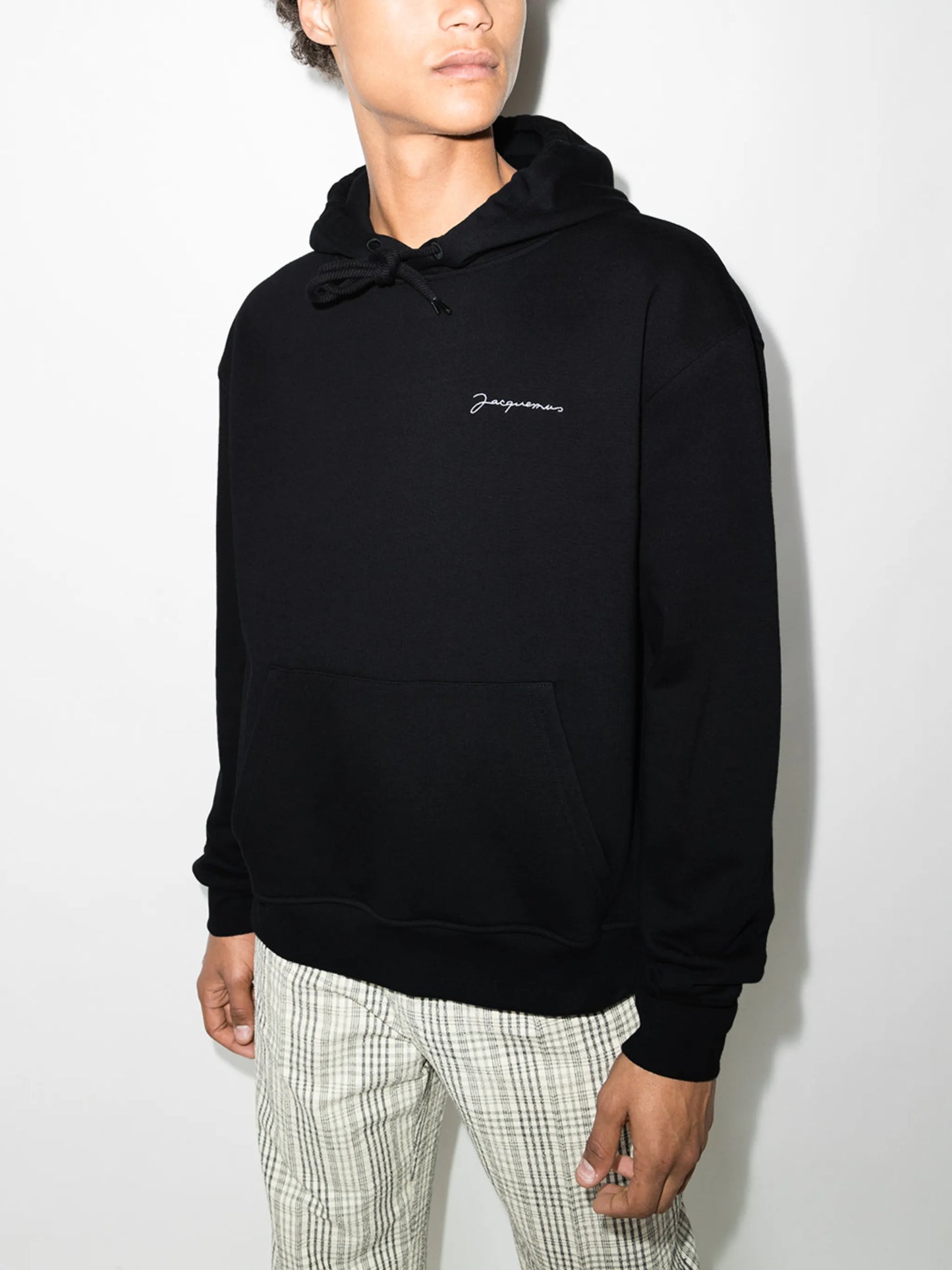 logo-embroidered cotton hoodie