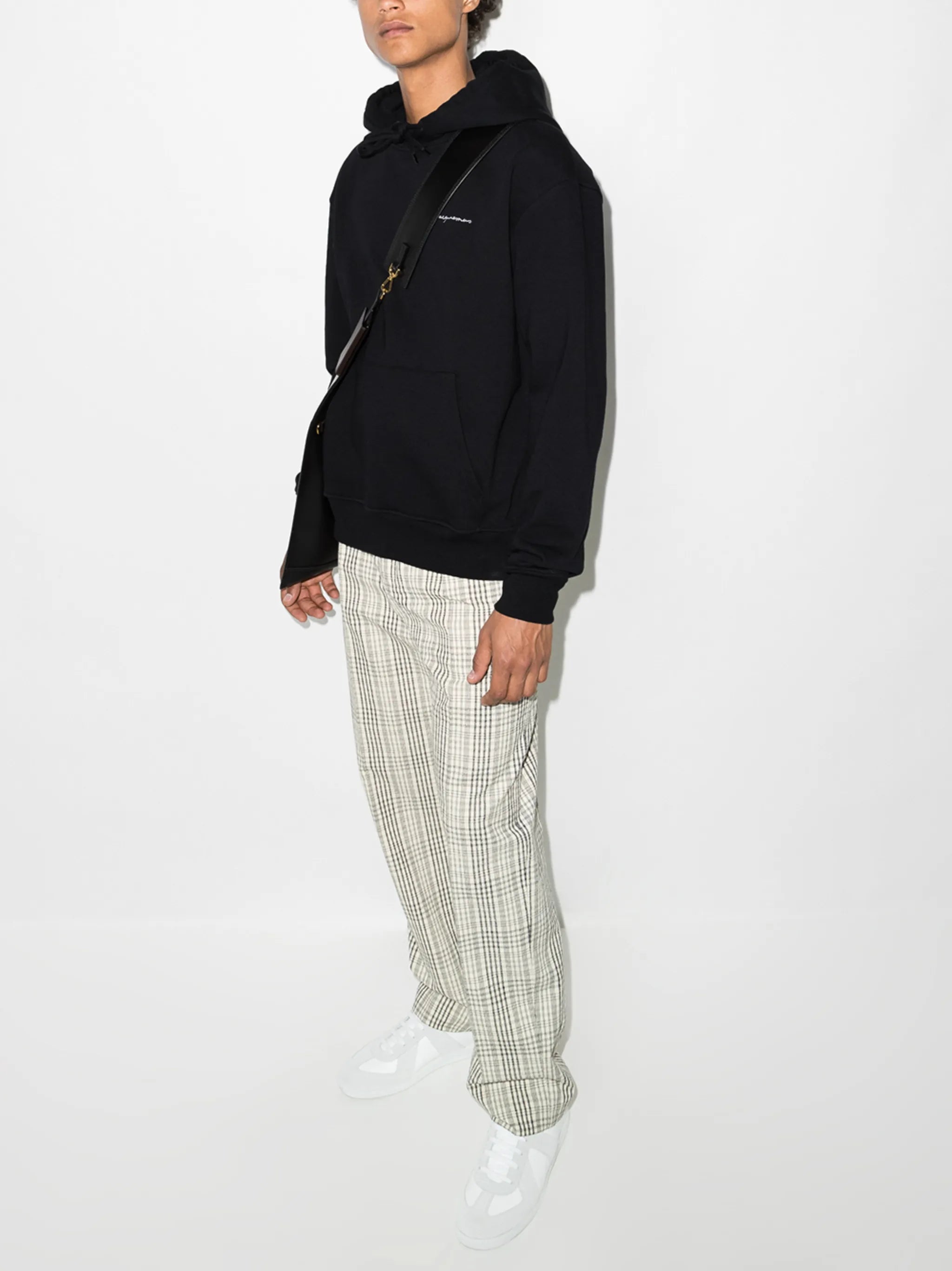 logo-embroidered cotton hoodie