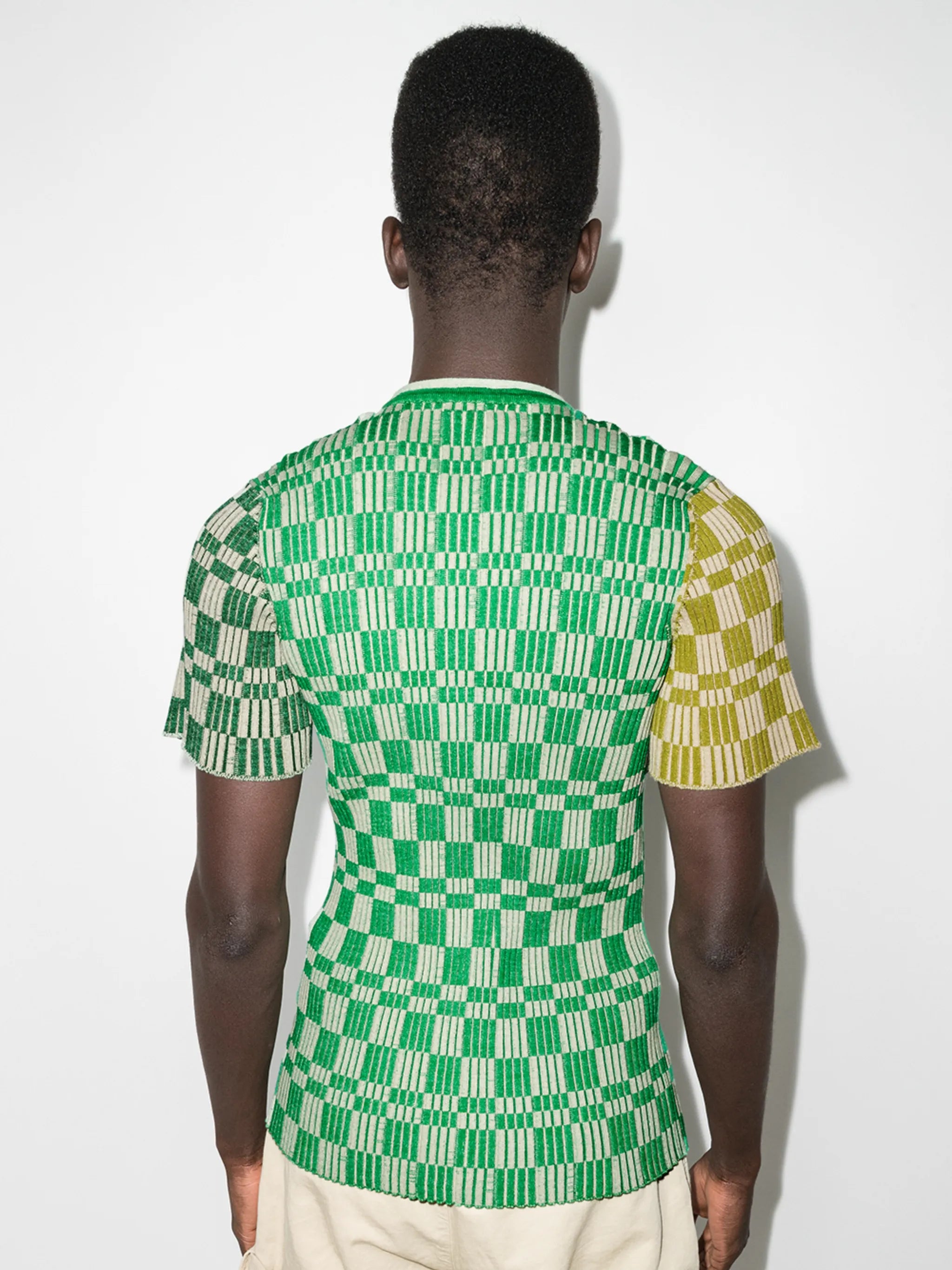 Gelati check-pattern knitted T-shirt