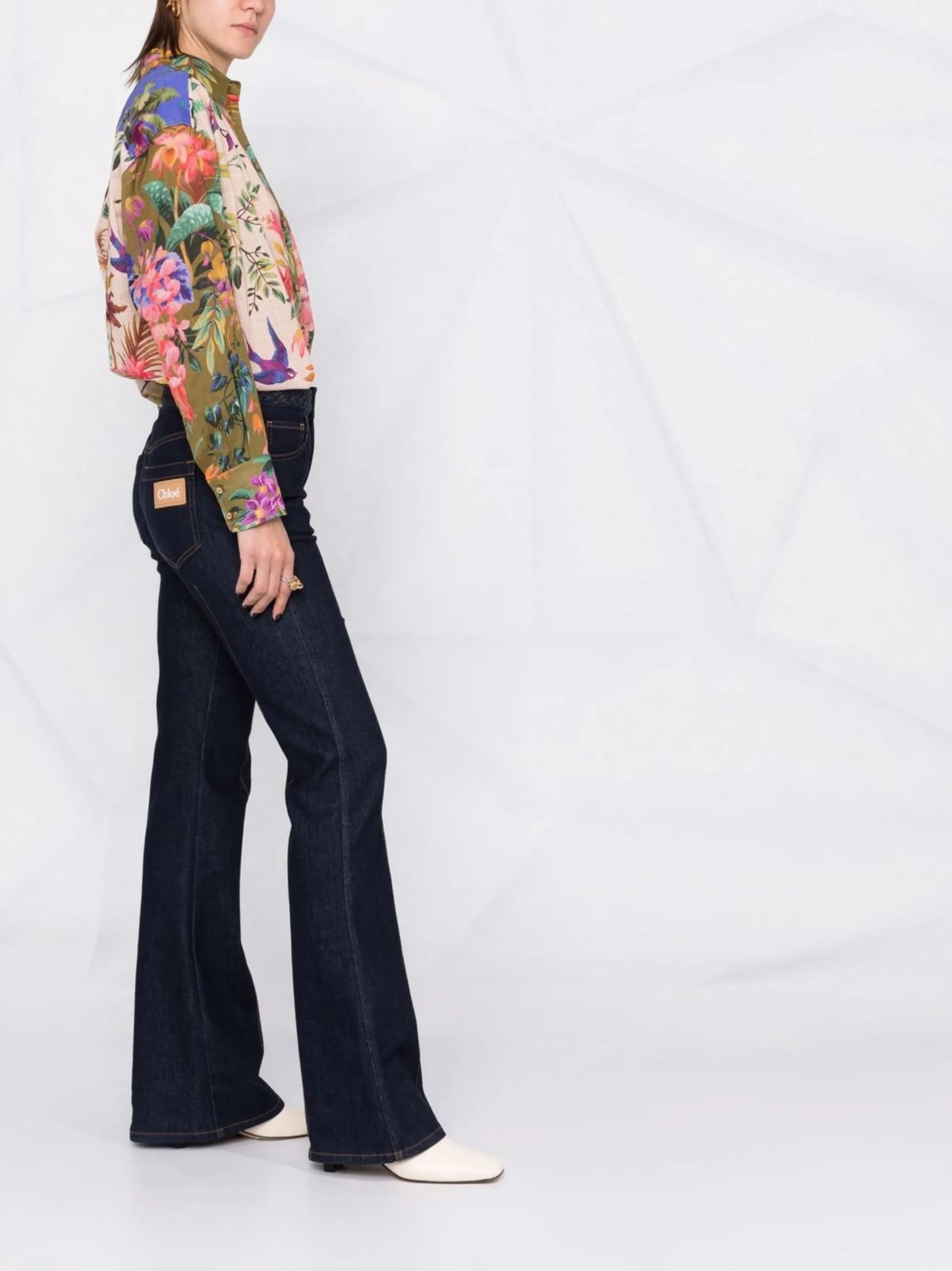 Tropicana print buttoned blouse