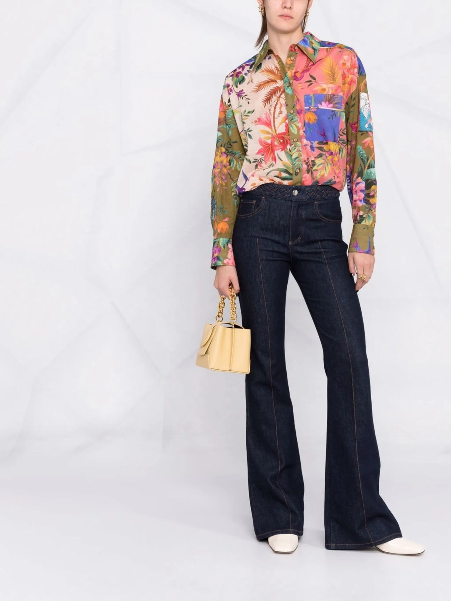 Tropicana print buttoned blouse