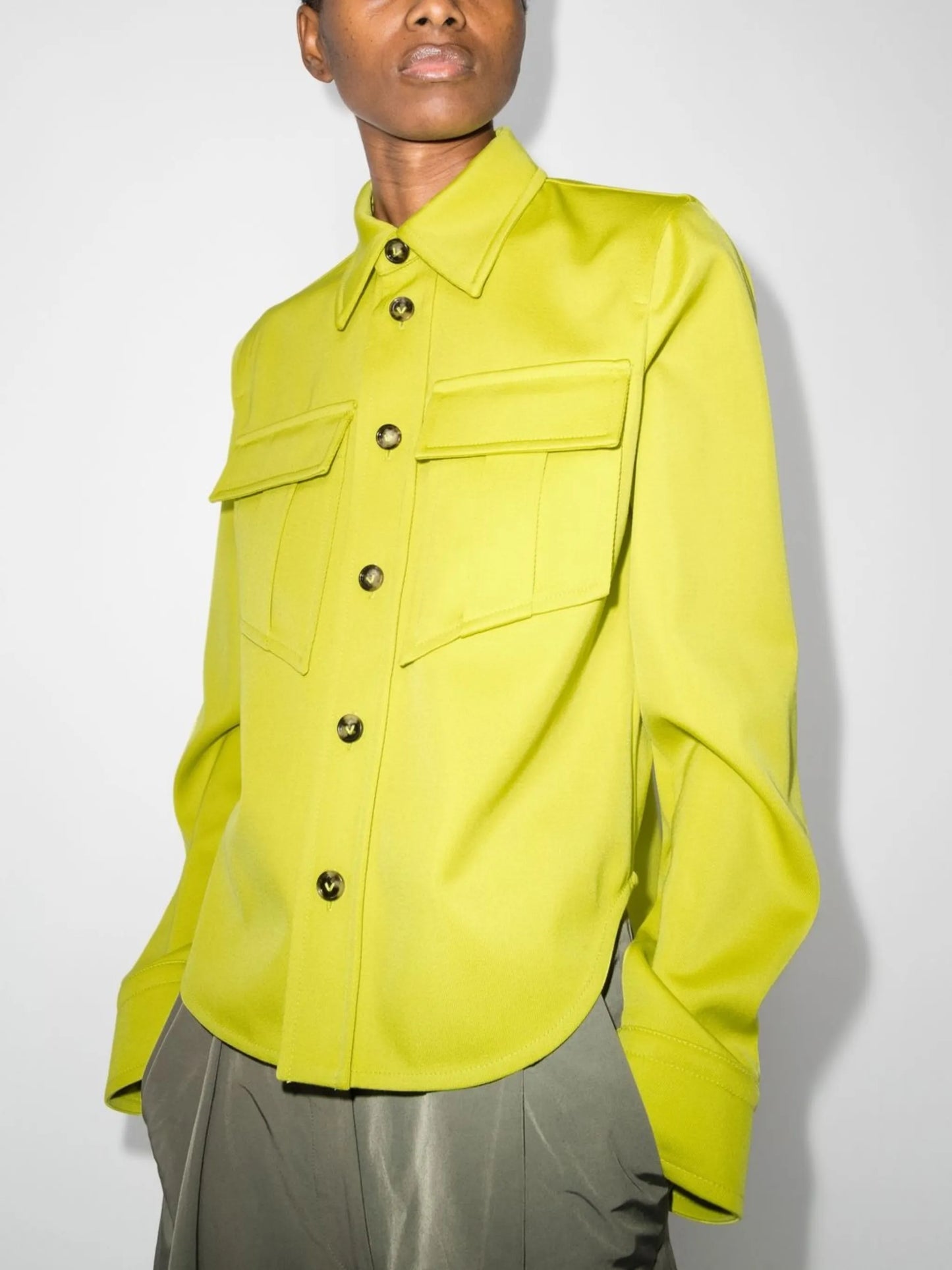 buttoned long-sleeve wool shirt