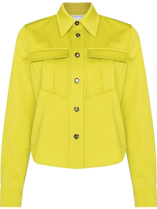 buttoned long-sleeve wool shirt