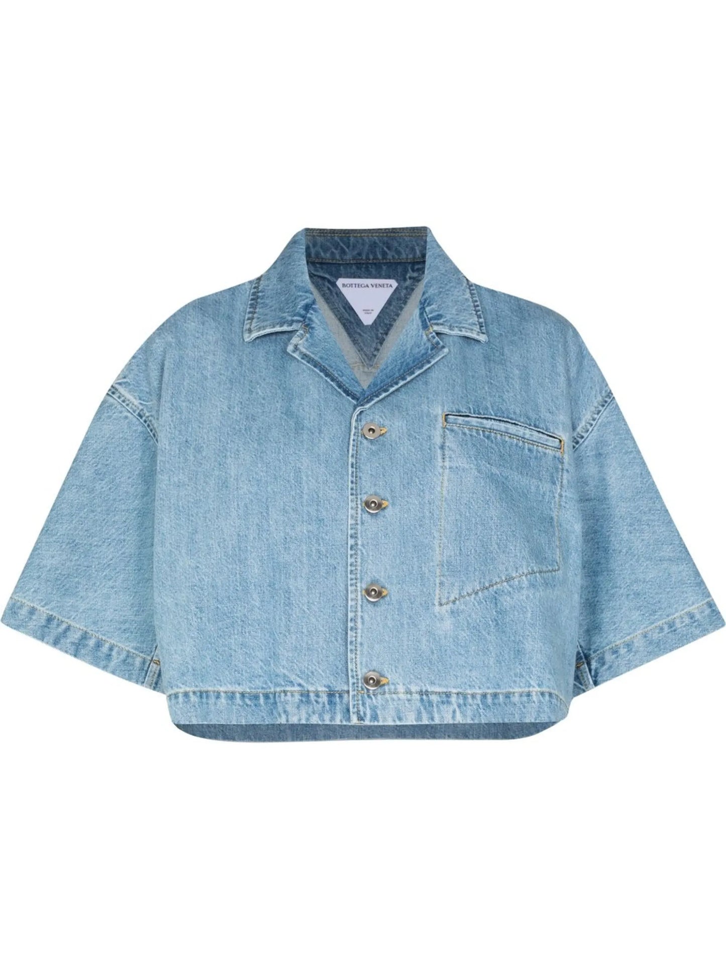 boxy-cut denim shirt