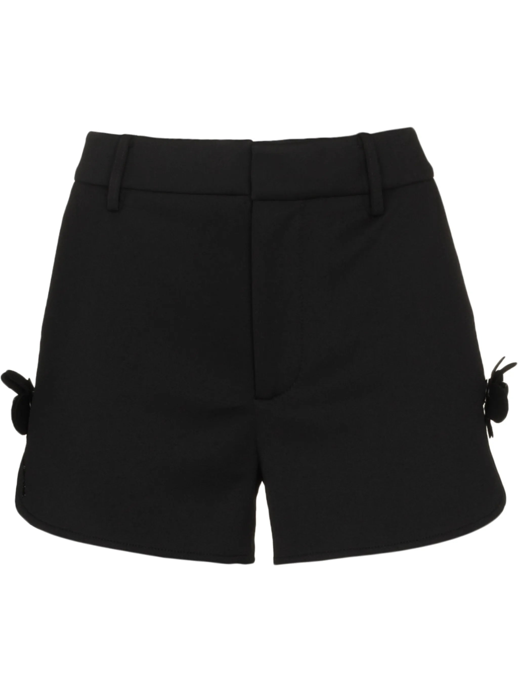 floral-appliqué shorts