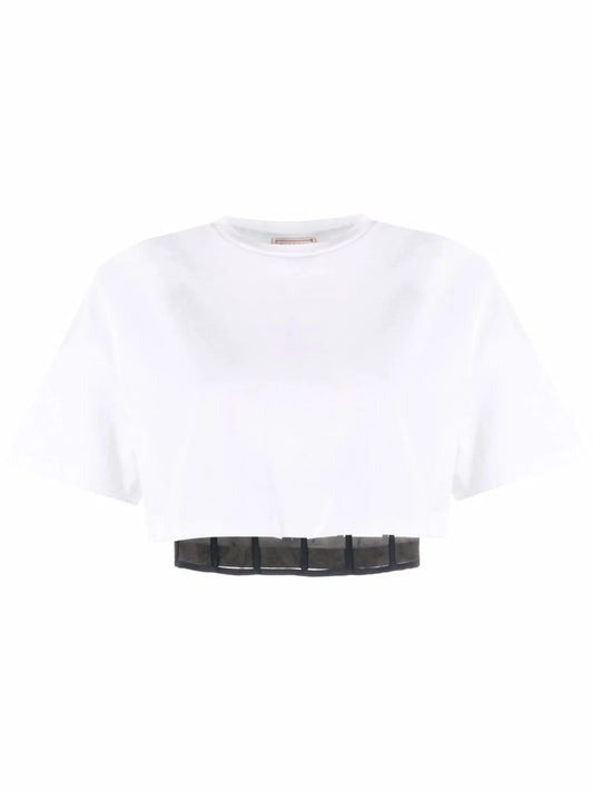corset-style cropped T-shirt