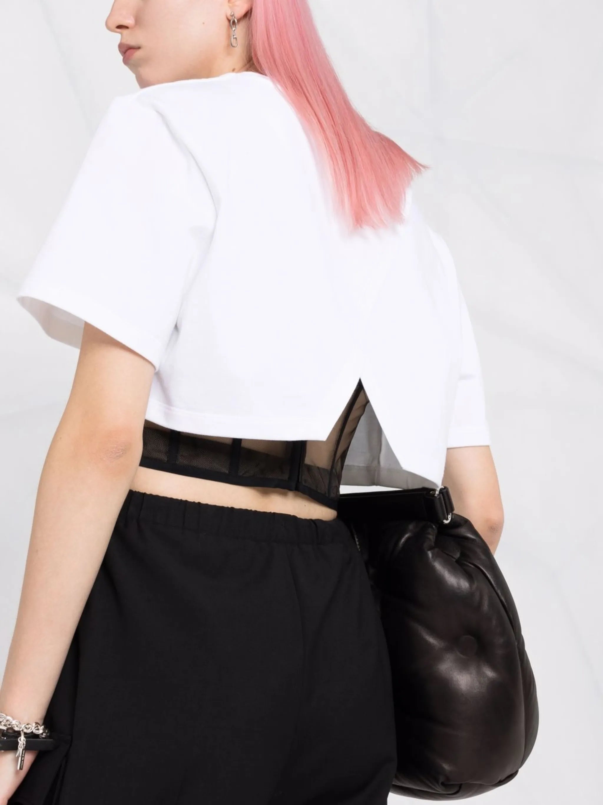corset-style cropped T-shirt