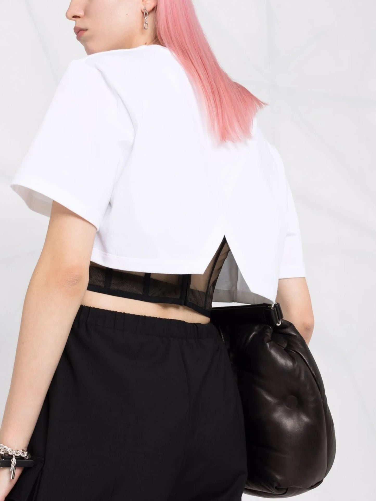 corset-style cropped T-shirt