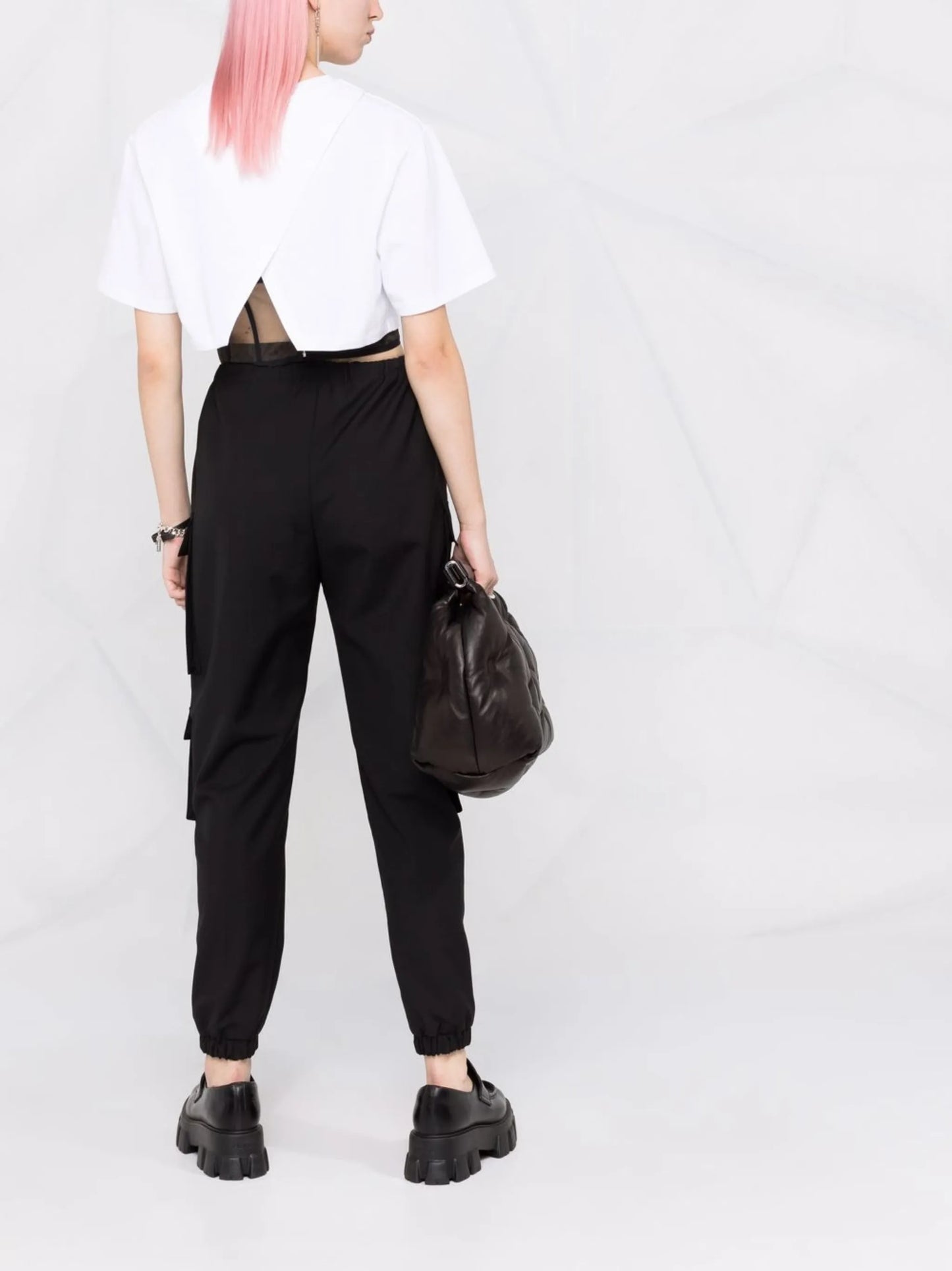corset-style cropped T-shirt