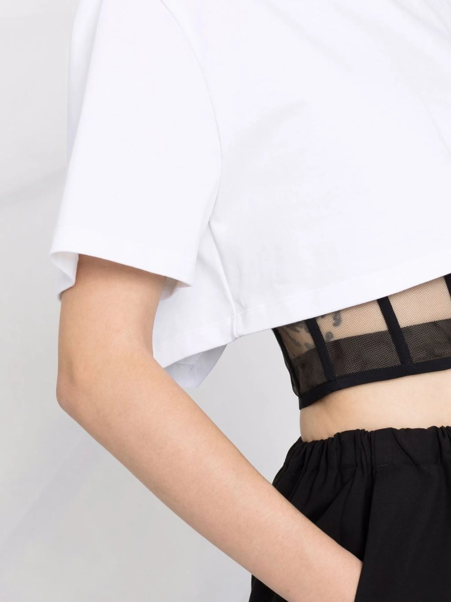 corset-style cropped T-shirt