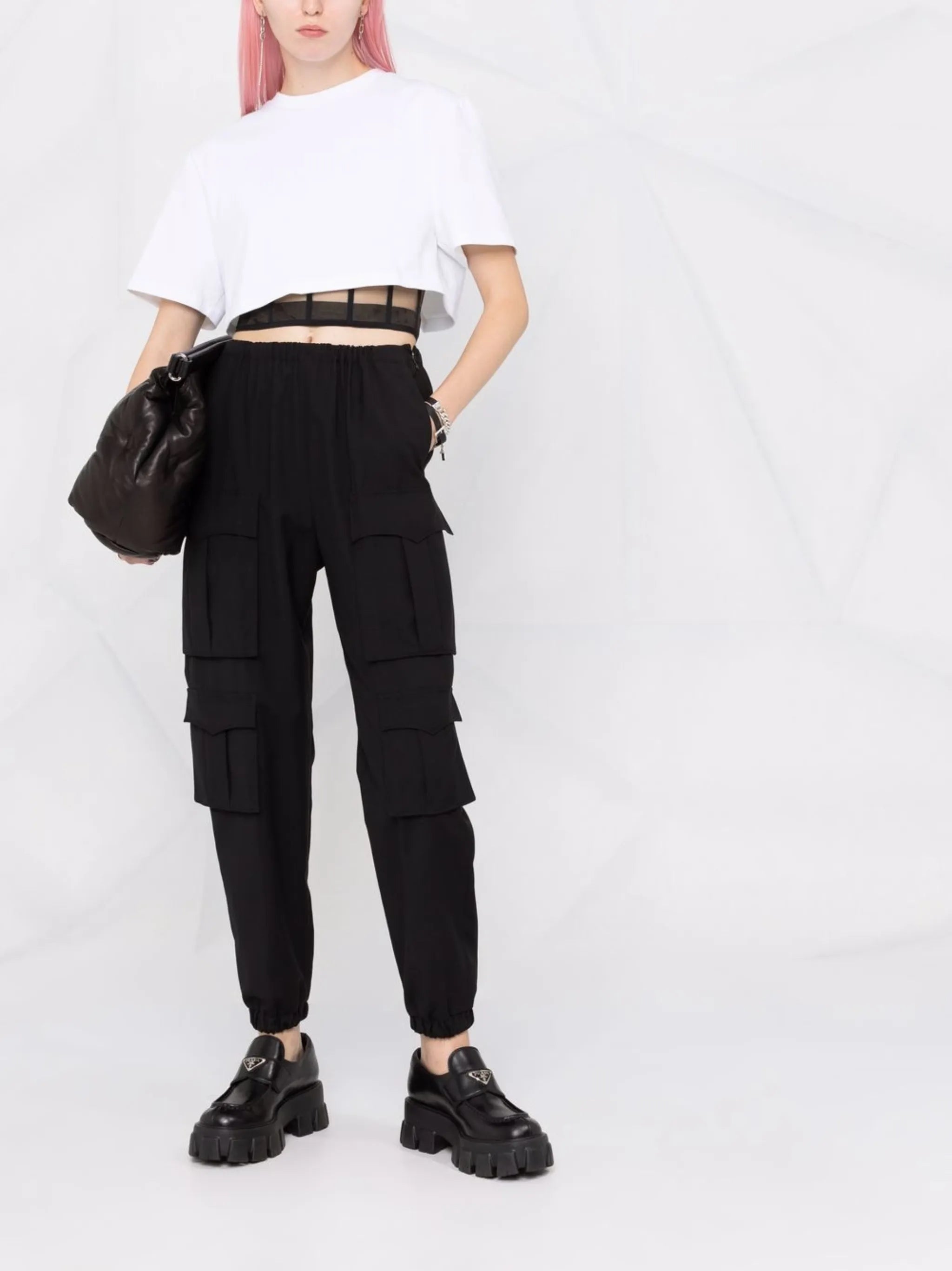 corset-style cropped T-shirt