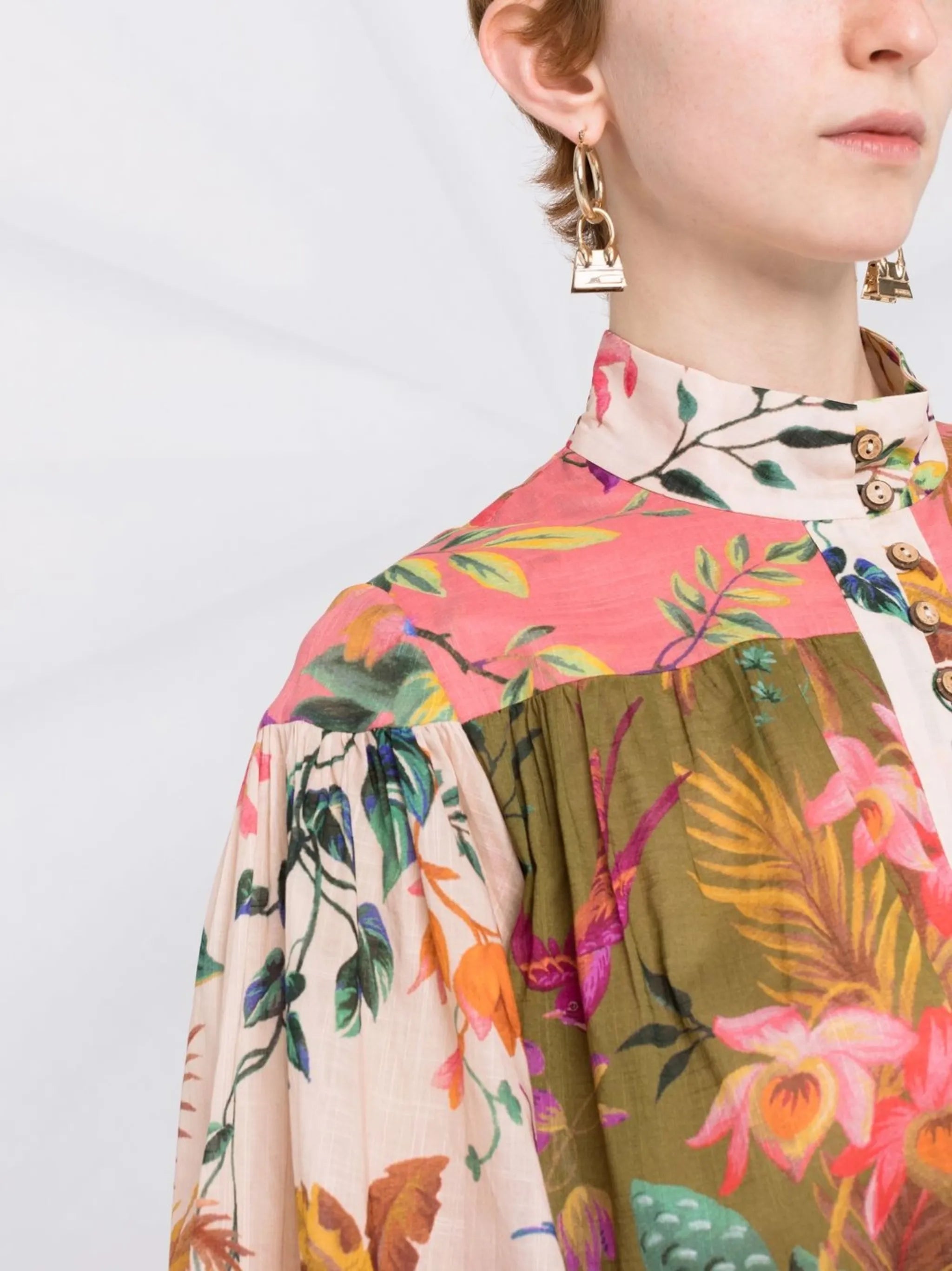 Tropicana print belted mini dress