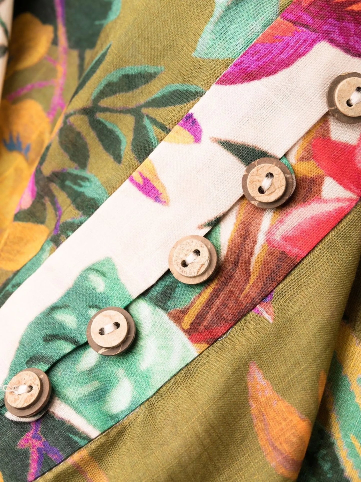 Tropicana print belted mini dress