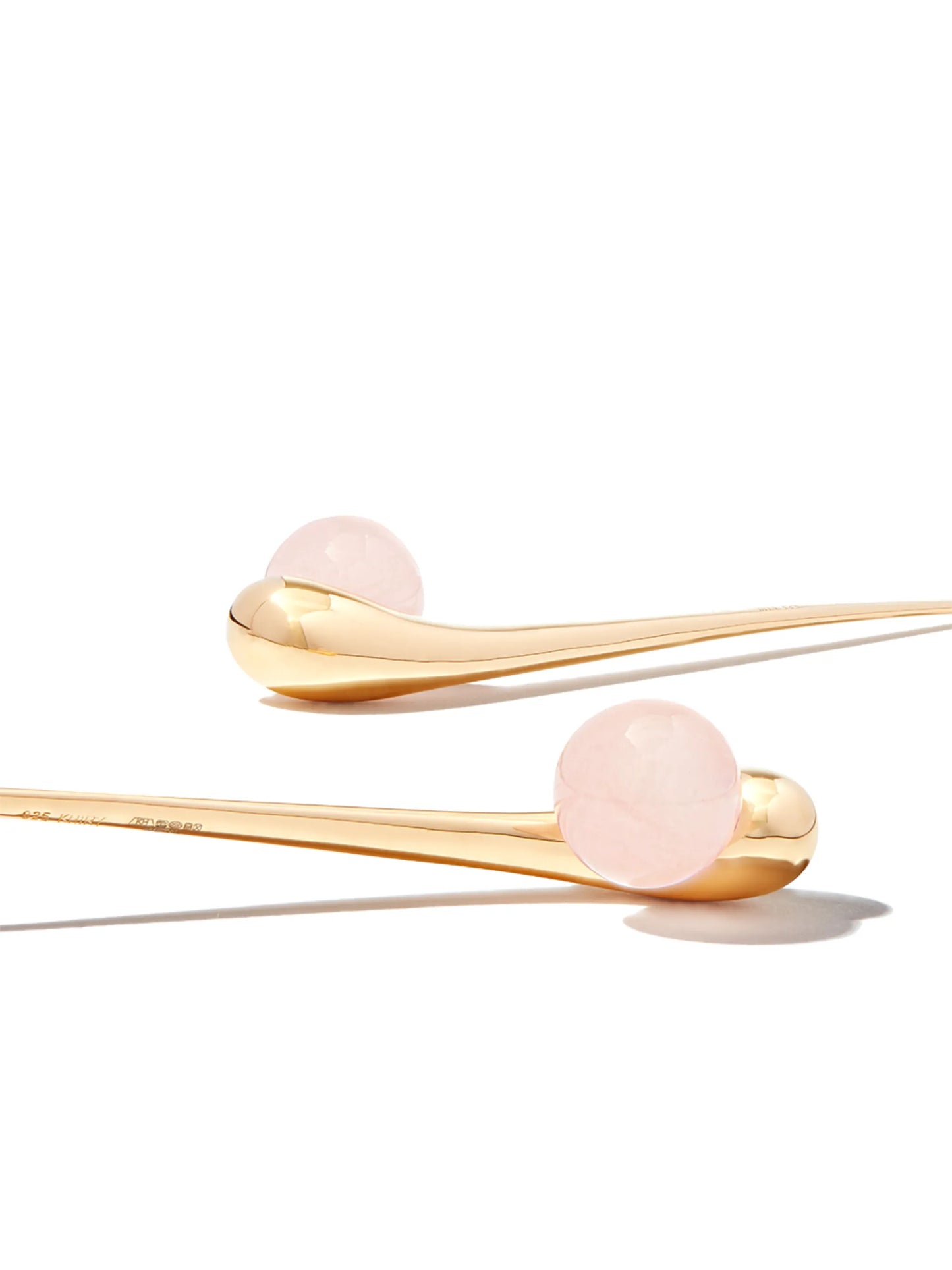rose quartz drop stud earrings