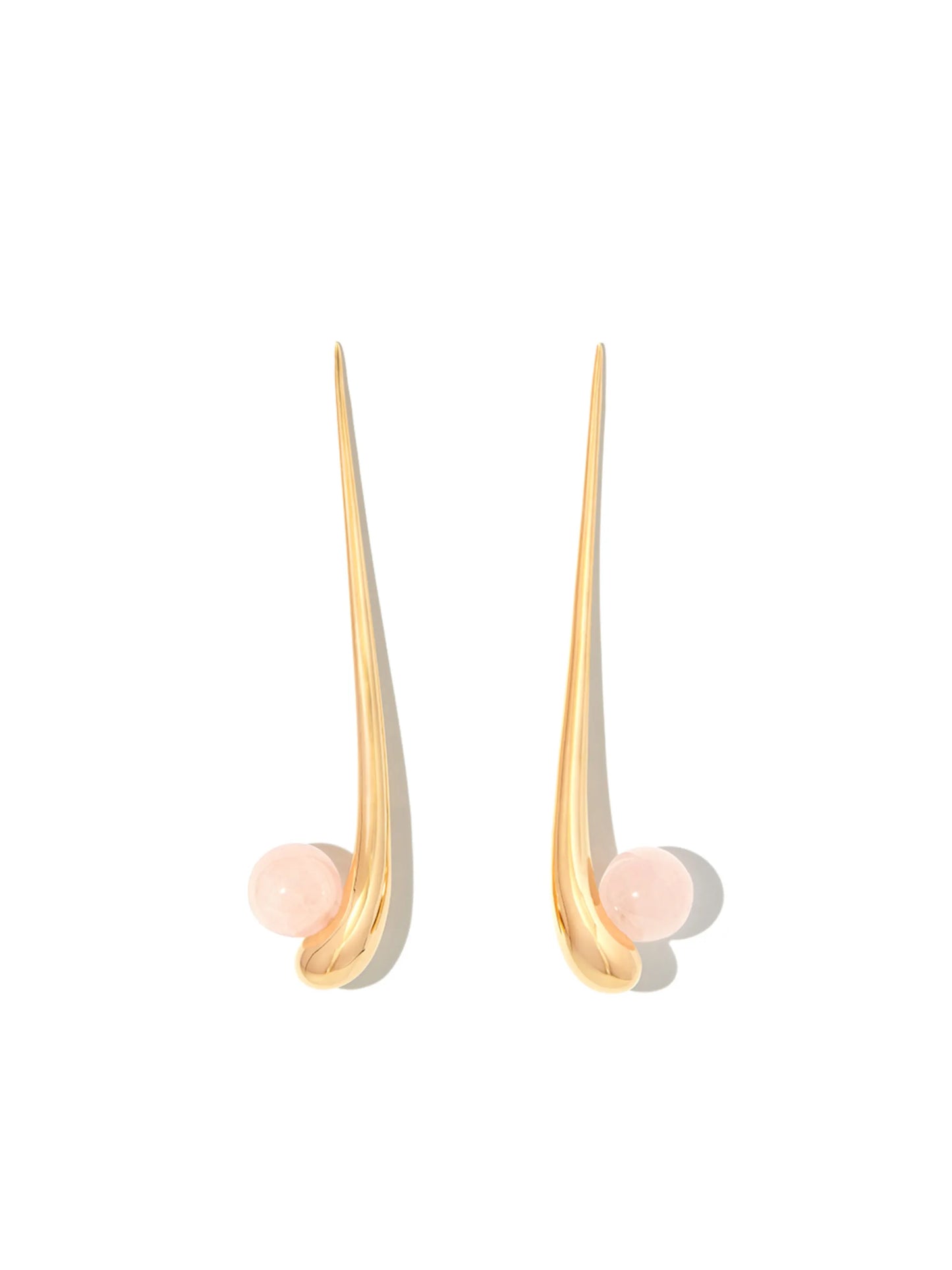 rose quartz drop stud earrings