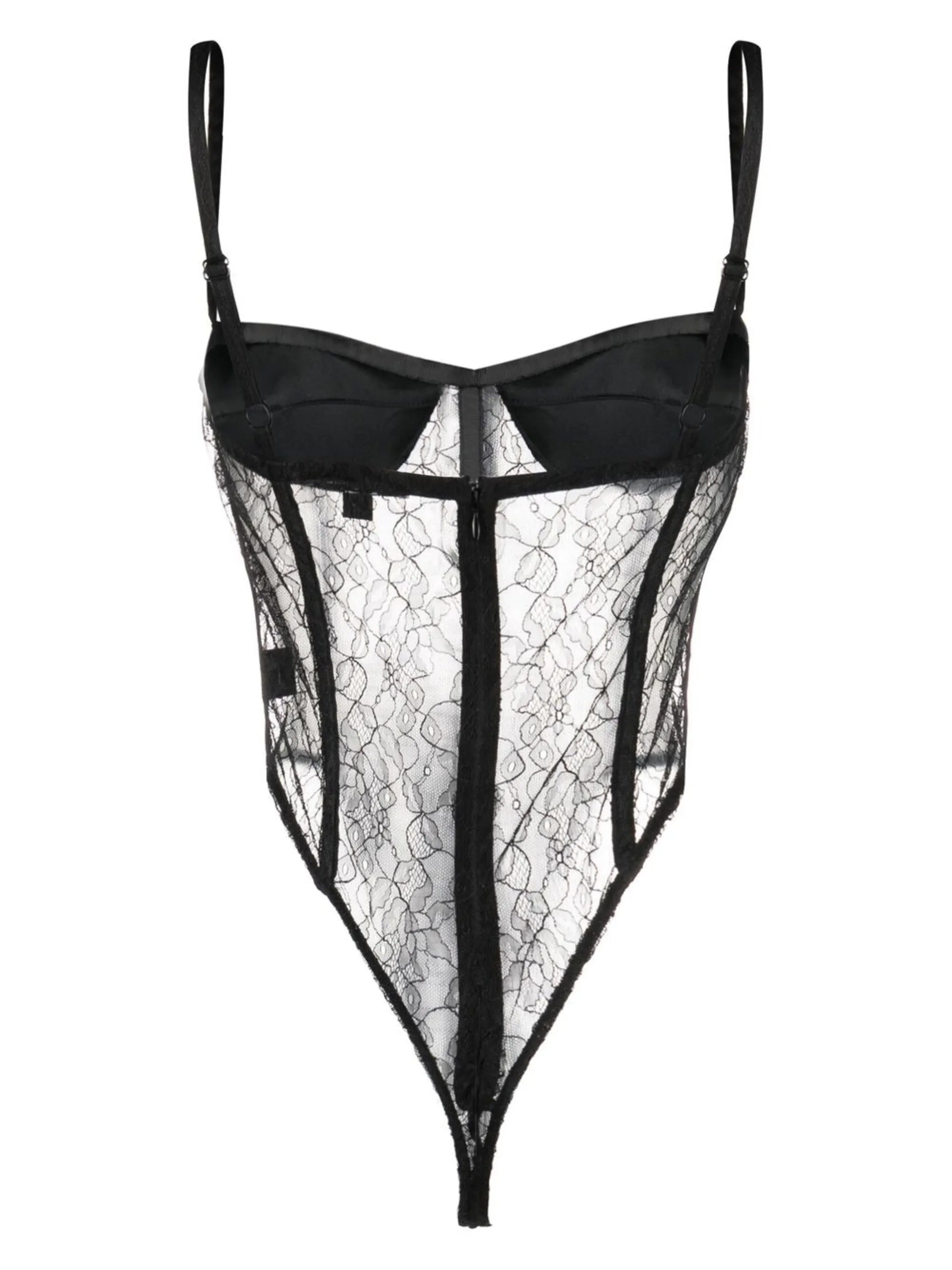 lace-panelled bodysuit