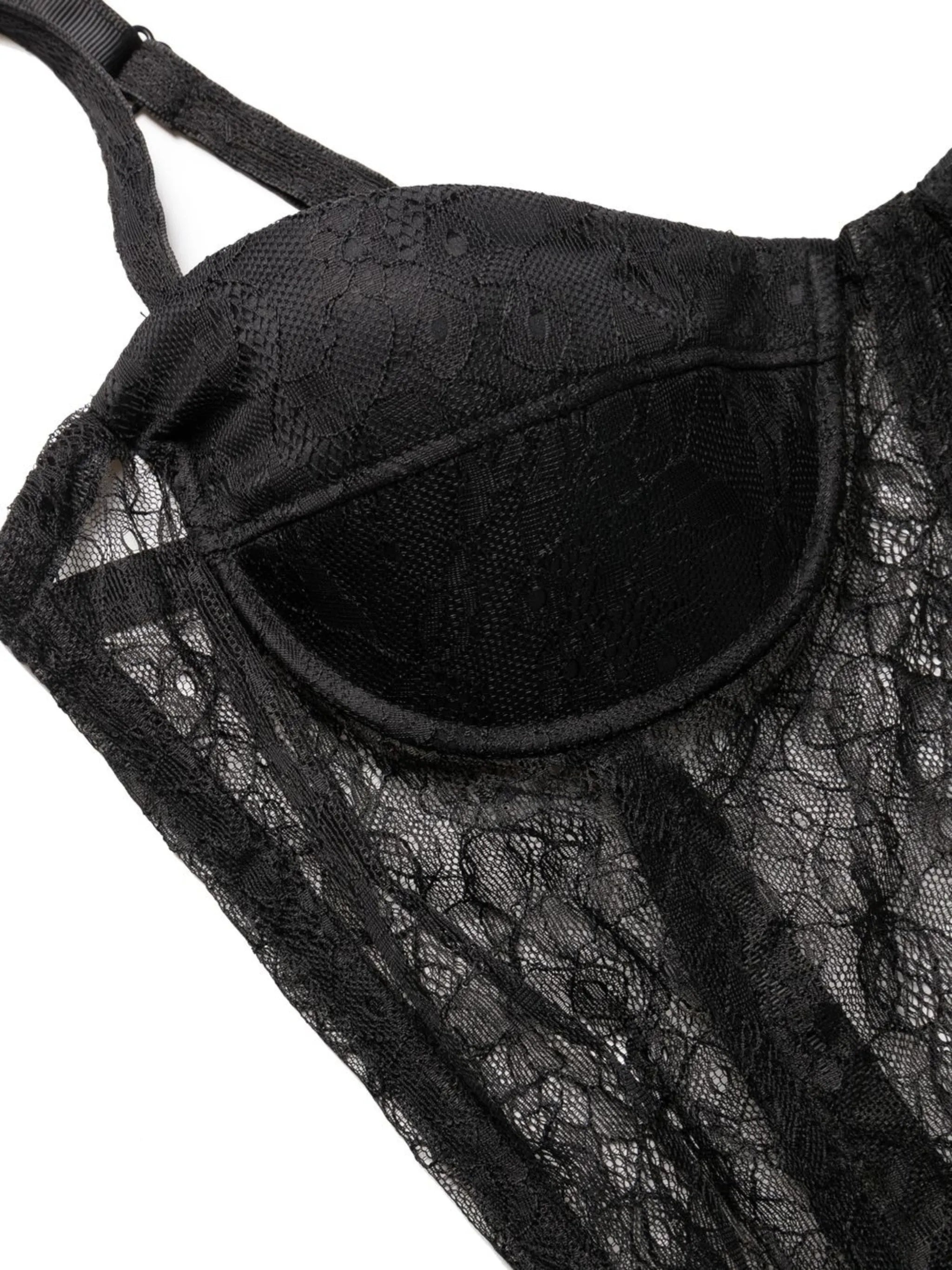 lace-panelled bodysuit