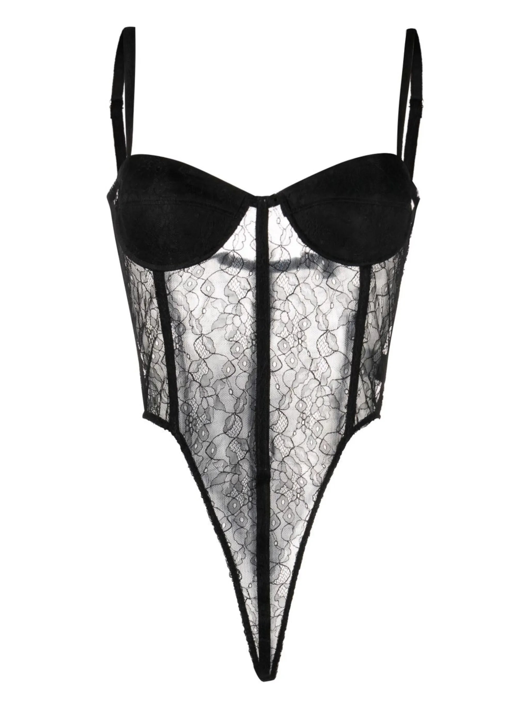 lace-panelled bodysuit