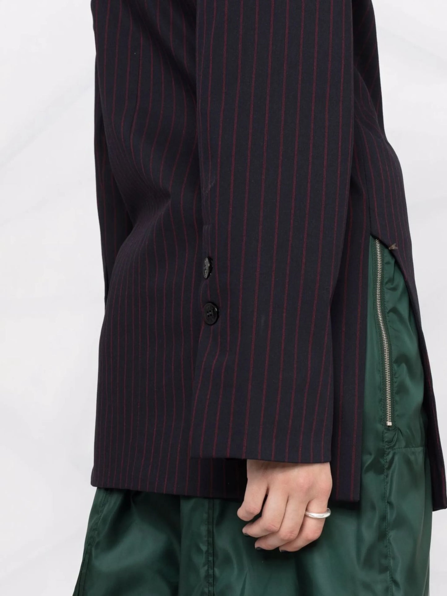 double-breasted pinstripe blazer