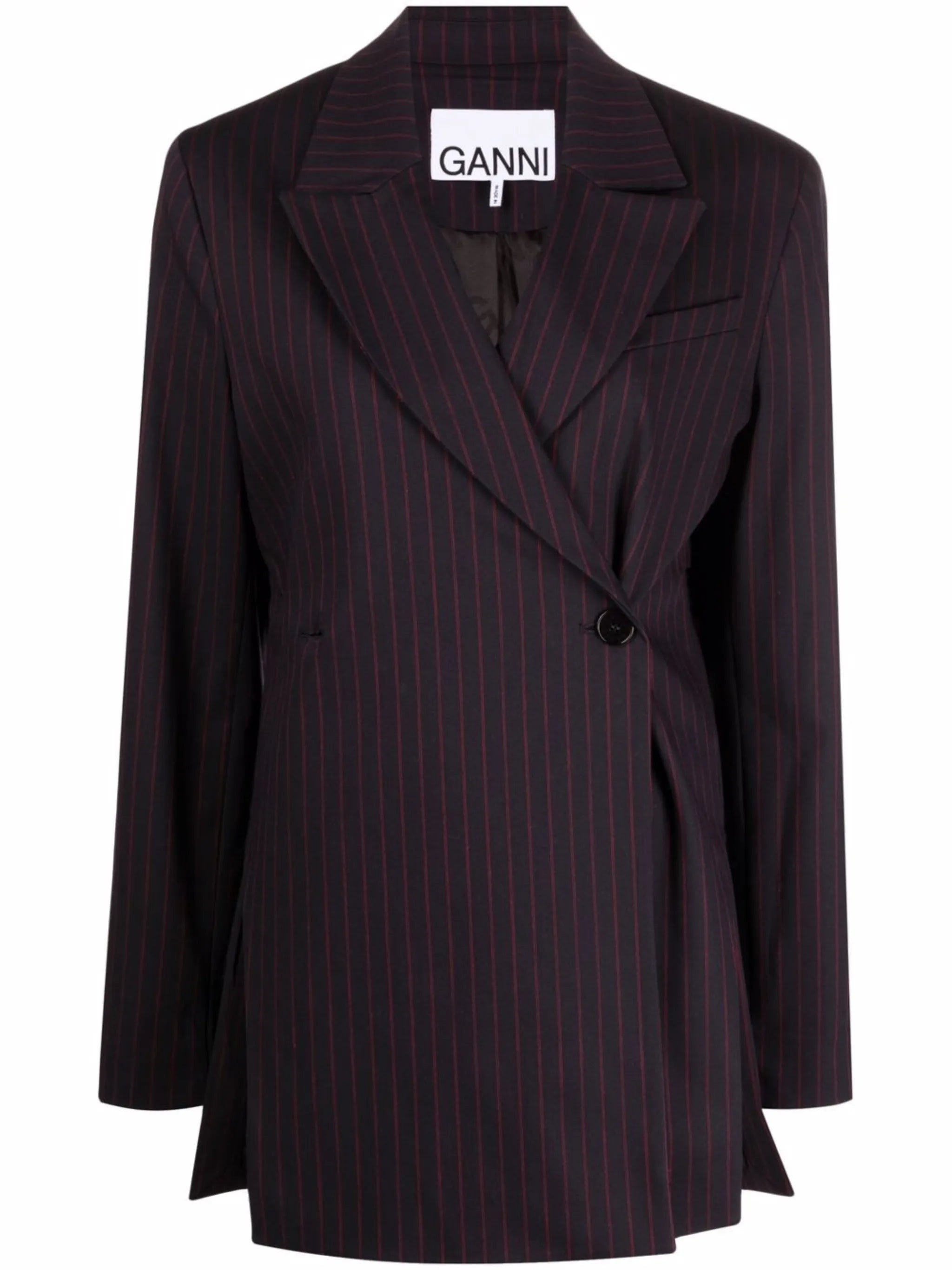 double-breasted pinstripe blazer