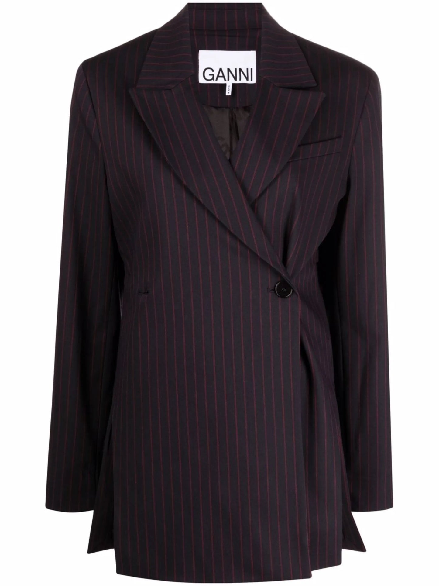 double-breasted pinstripe blazer