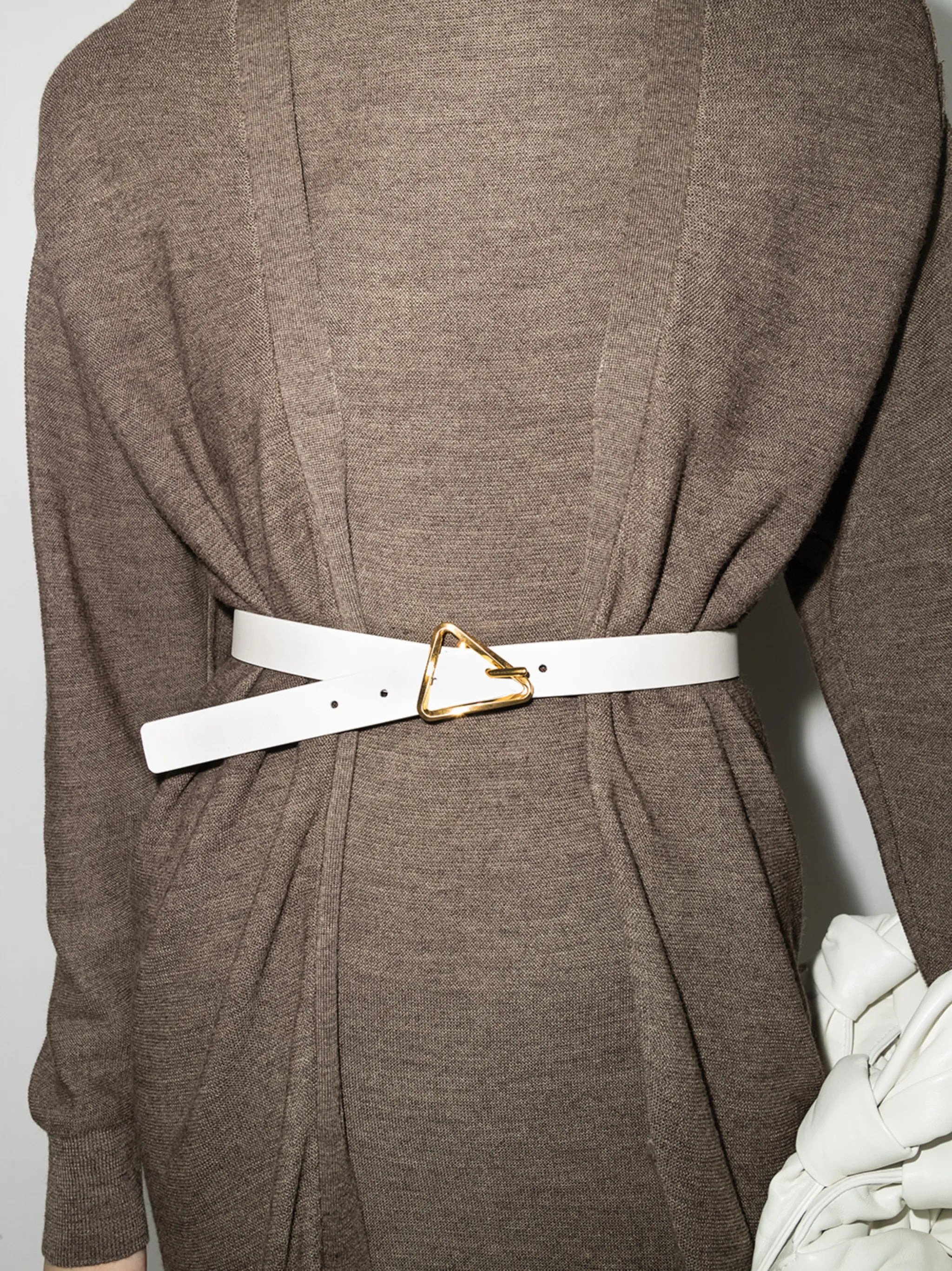 triangle-buckle leather belt